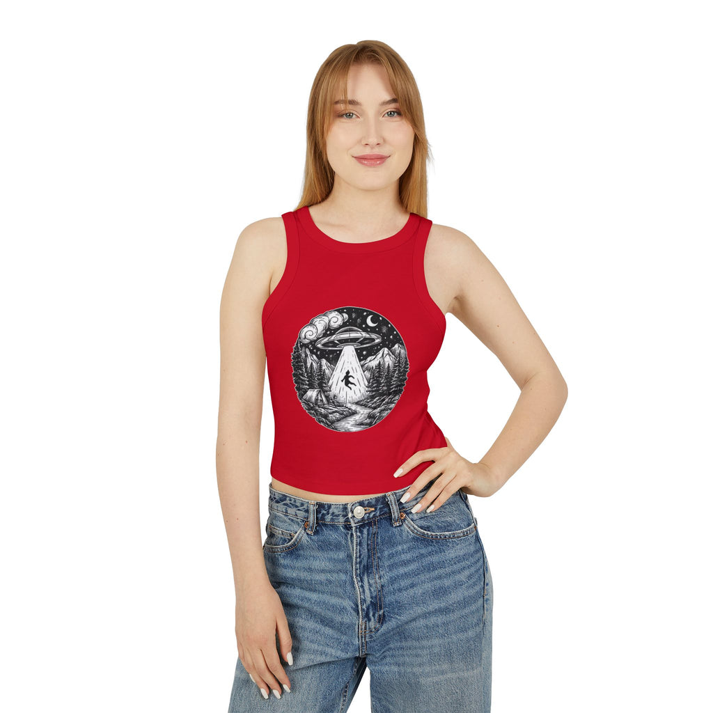 Alien Abduction UFO Racer Tank Top | Womens Micro Rib