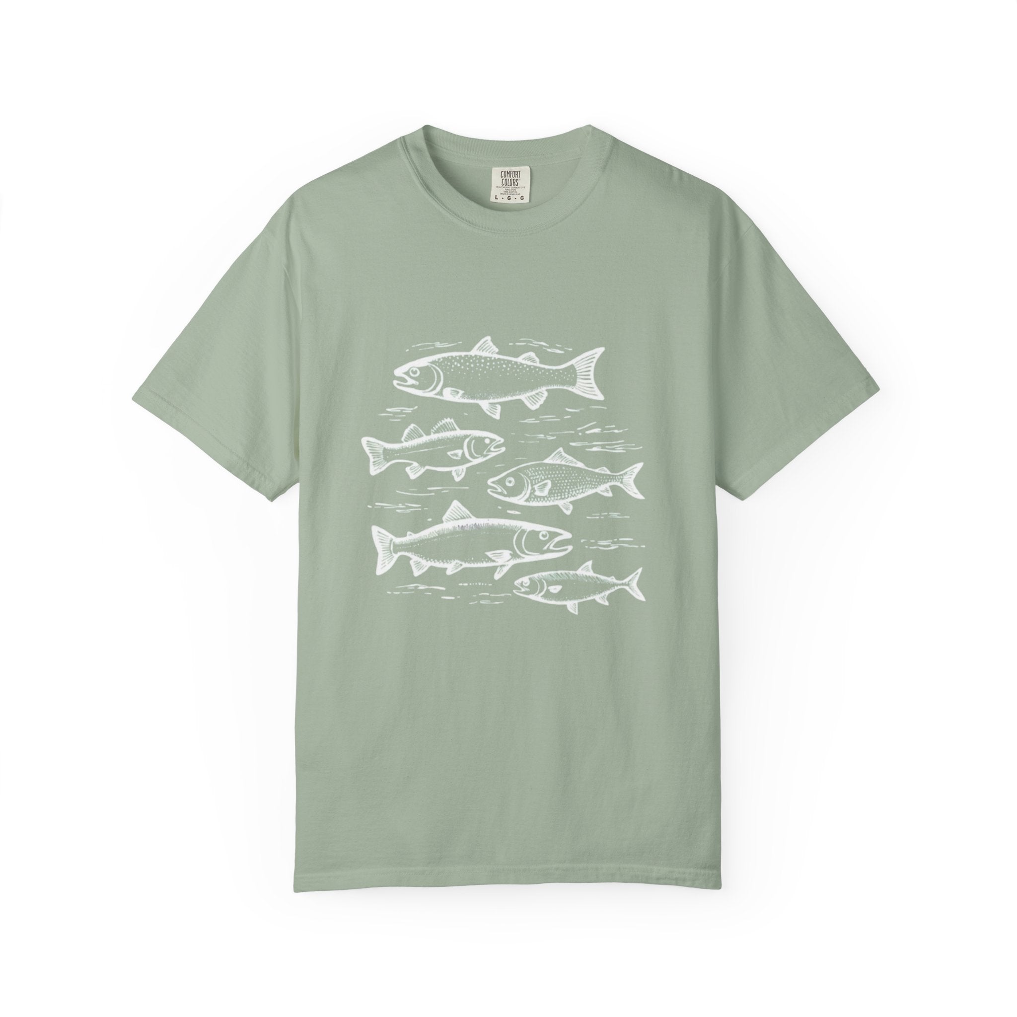 Fish Collection Garment-Dyed T-Shirt | Simple Marine Design