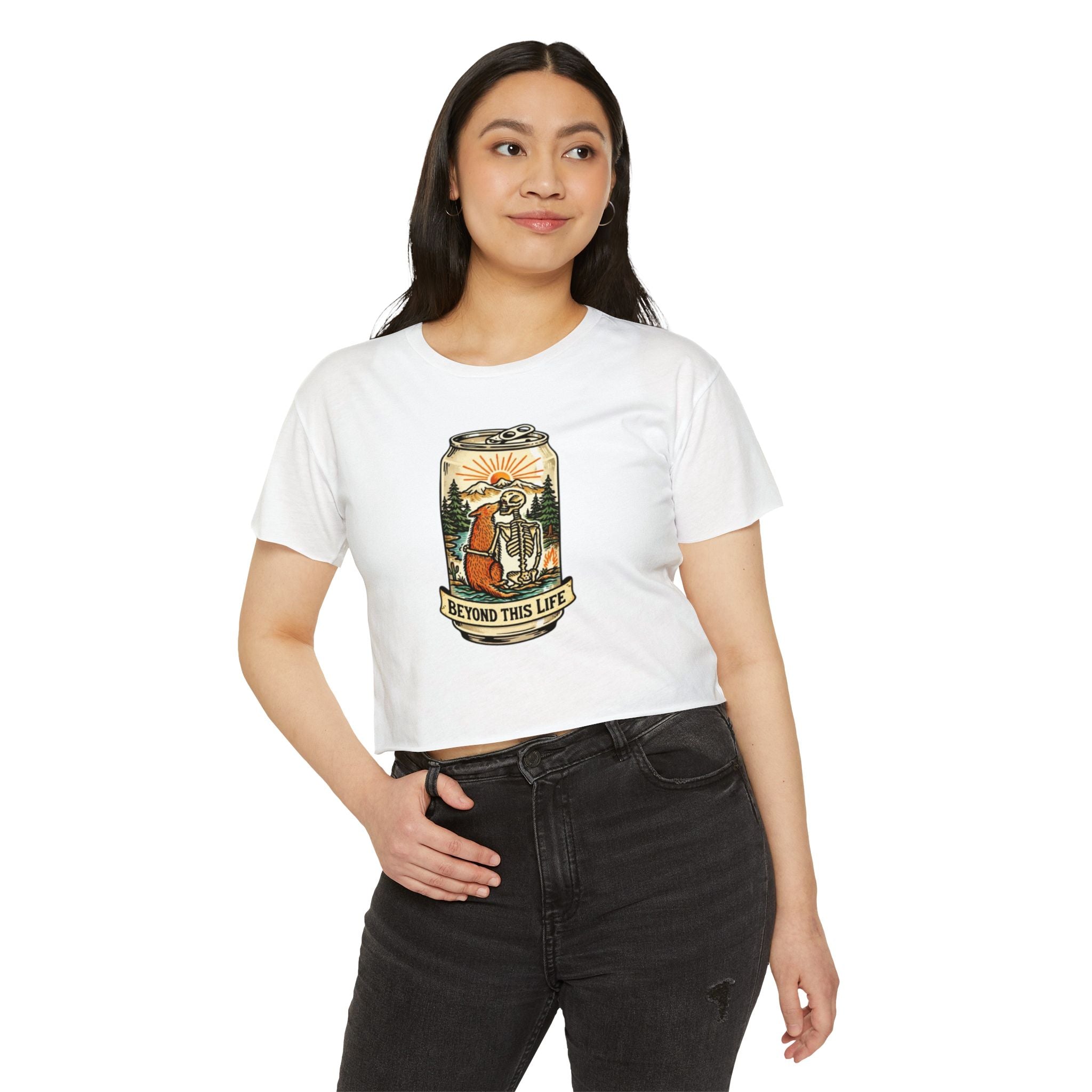 Festival Crop Top | Beyond This Life Can Art Graphic