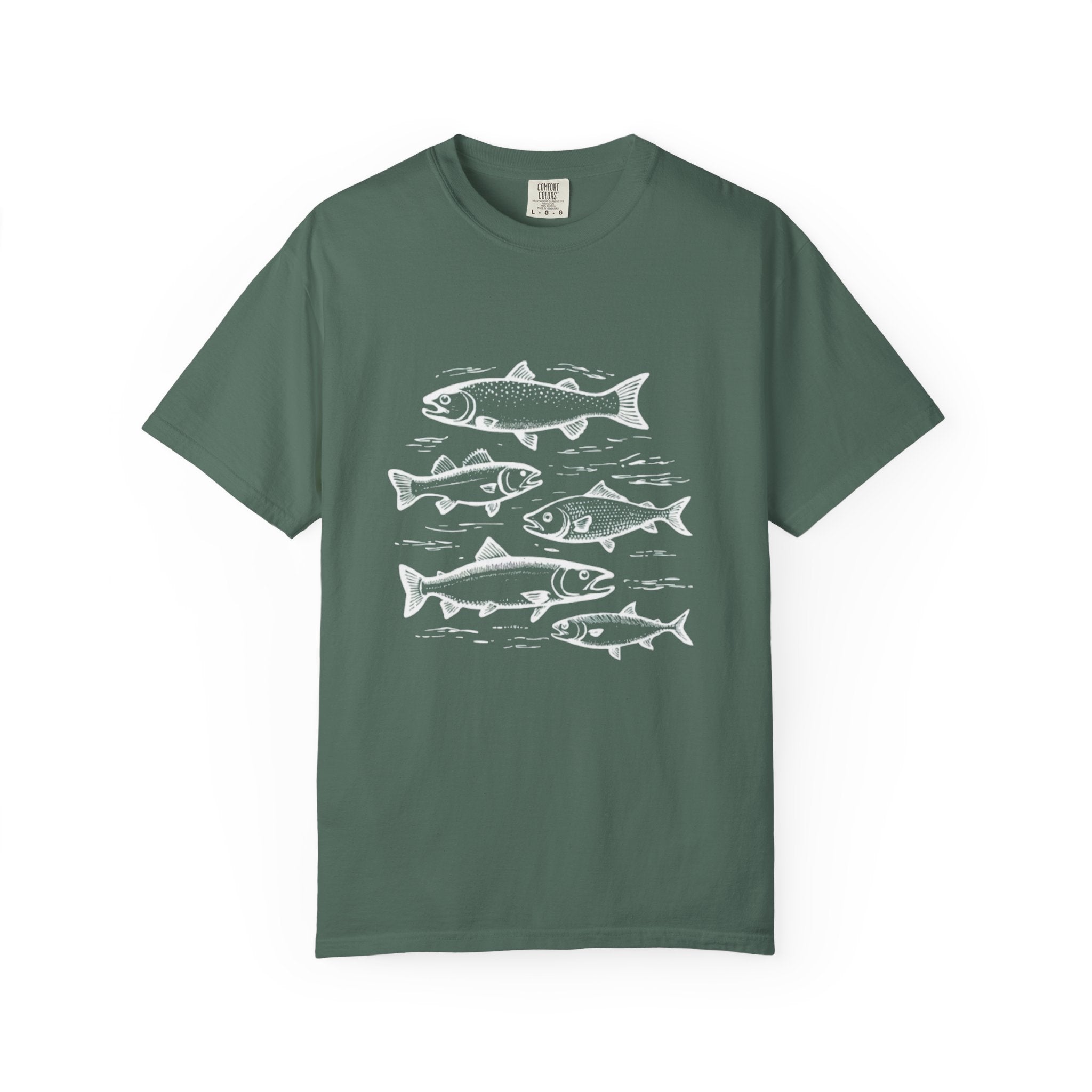 Fish Collection Garment-Dyed T-Shirt | Simple Marine Design