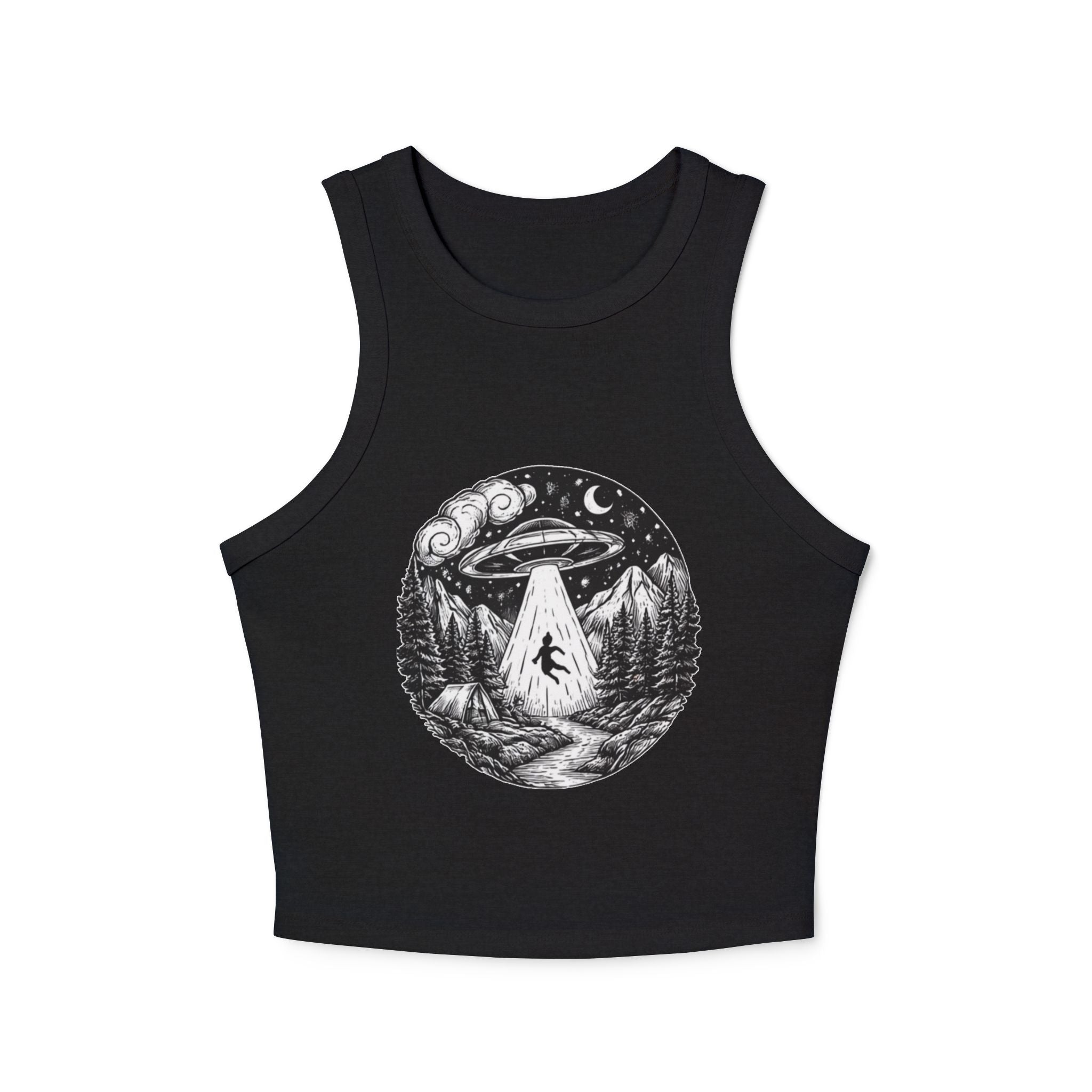Alien Abduction UFO Racer Tank Top | Womens Micro Rib
