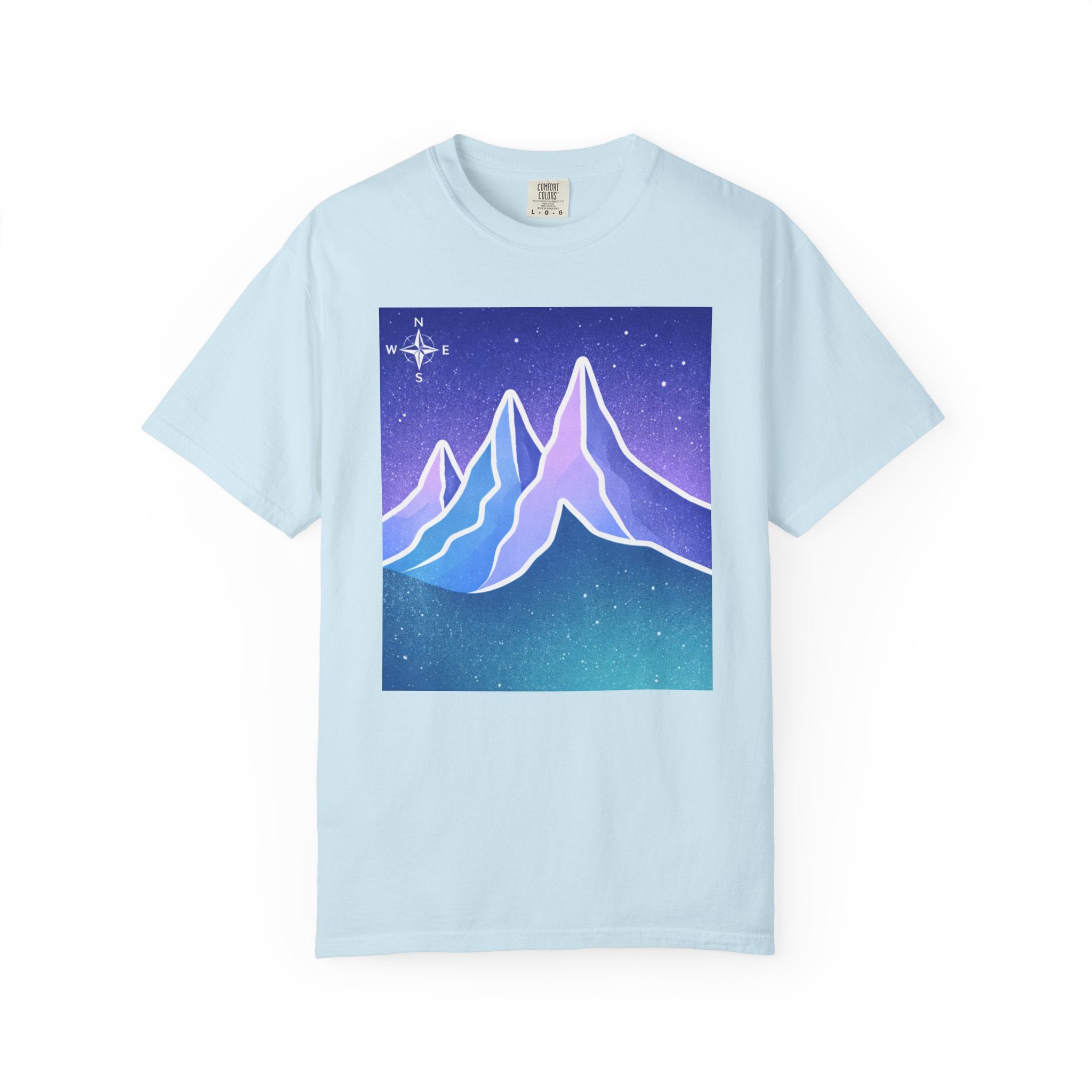 Mountain Night T-Shirt | Neon Retro Mountain Landscape Tee