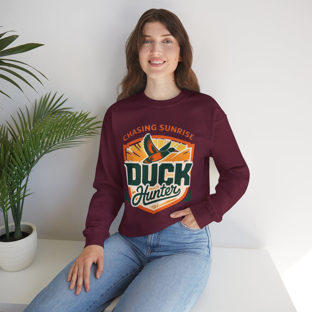 Duck Hunter Crewneck Sweatshirt | Chasing Sunrise Hunting Graphic