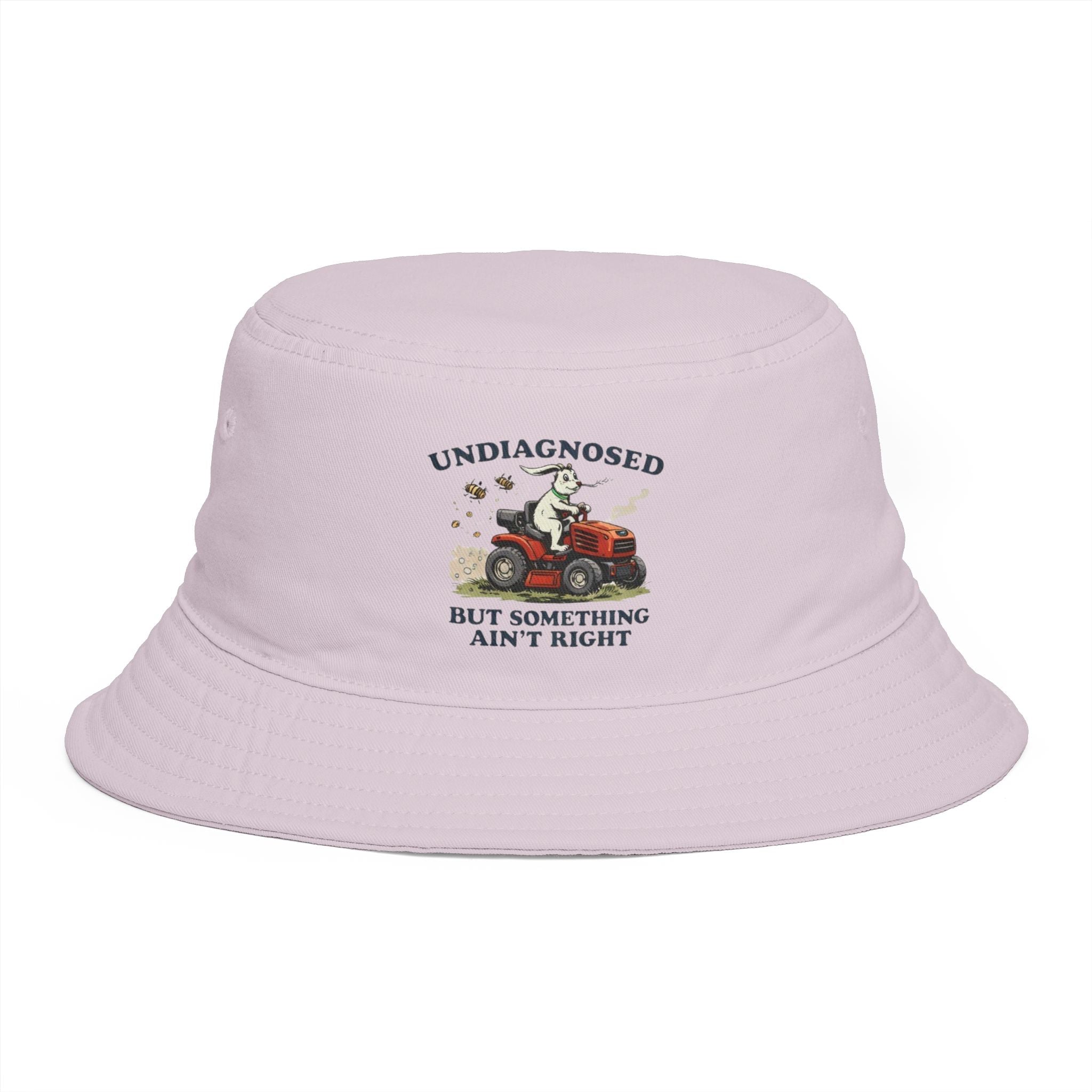 Undiagnosed But Something Aint Right Bucket Hat | Funny Vintage Lawn Mower Design