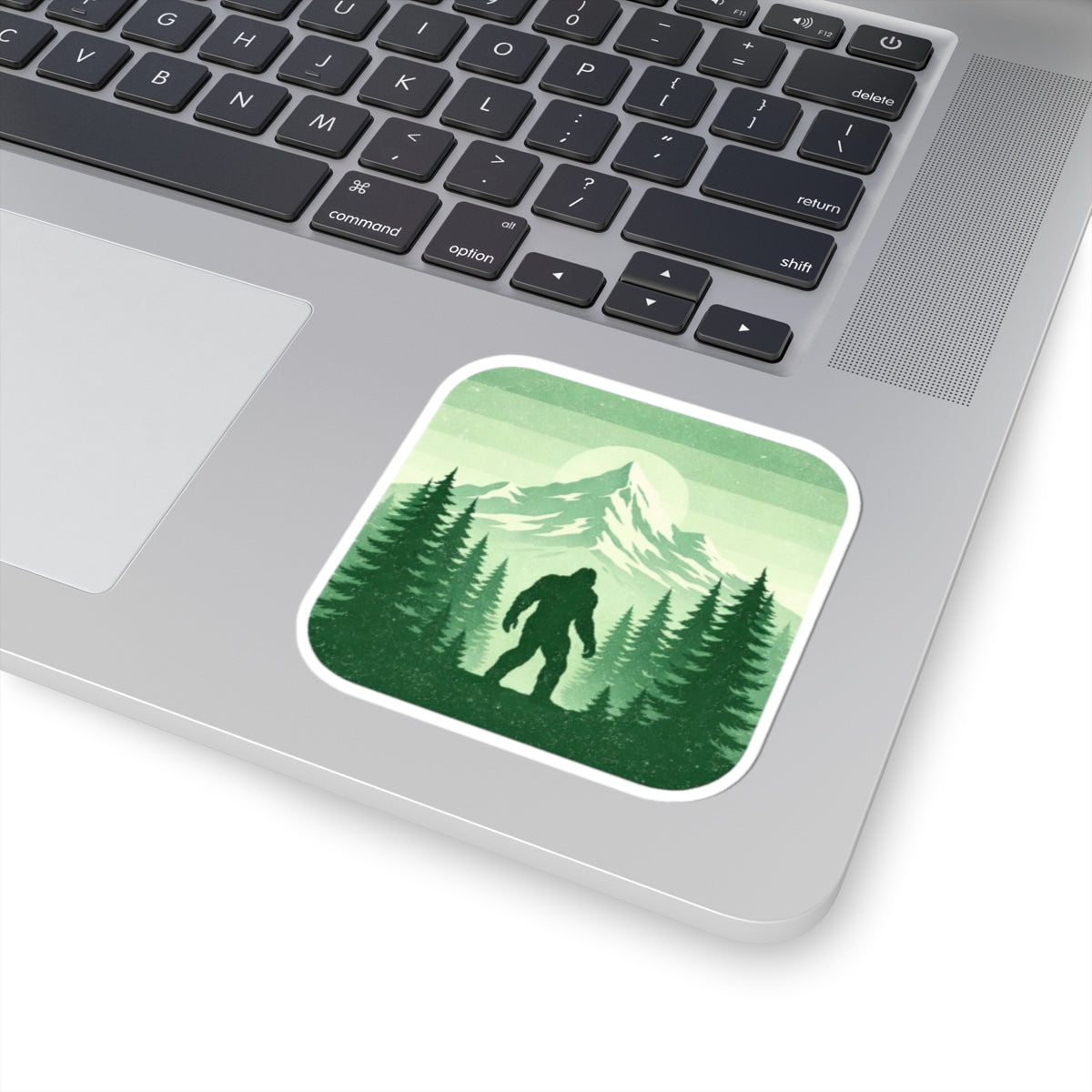 Bigfoot Forest Sticker | Vintage Green Mountain Sasquatch Kiss-Cut