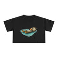 Otter Float Crop Tee | Cute Relaxing Sea Otter Graphic Womens Crop Top