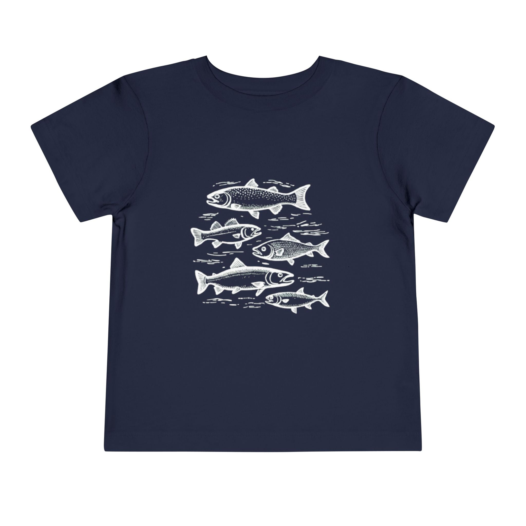 Toddler Tee | Vintage Fish Sketches Kids Short Sleeve Shirt