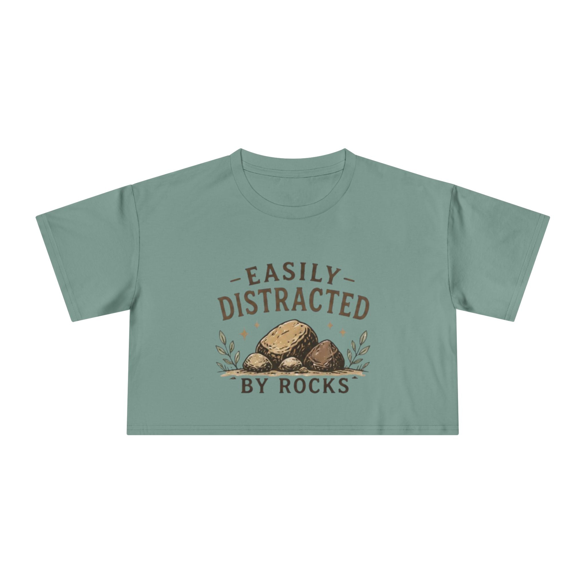 Easily Distracted by Rocks Crop Tee