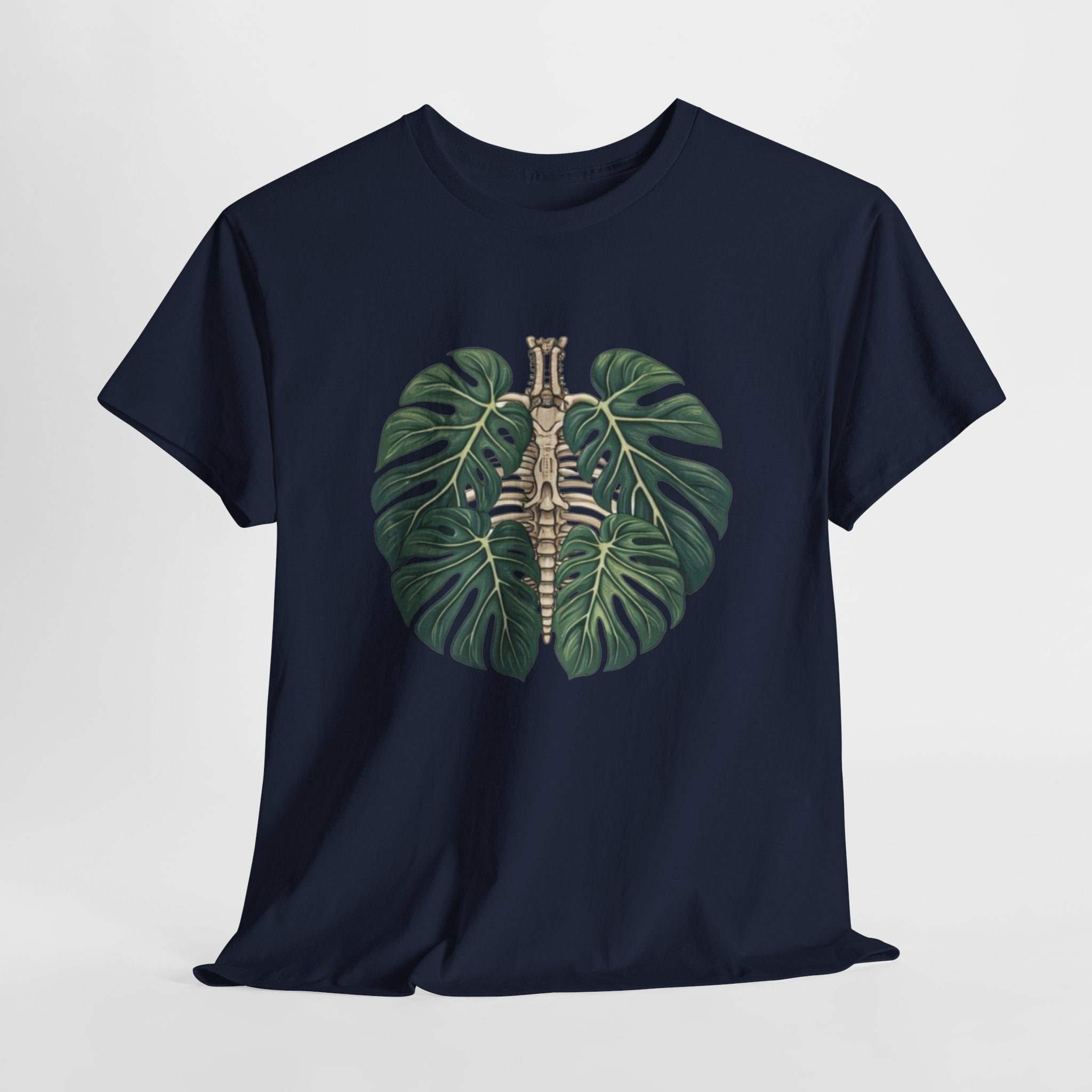 T-Shirt | Tropical Monstera with Brass Skull Botanical Graphic