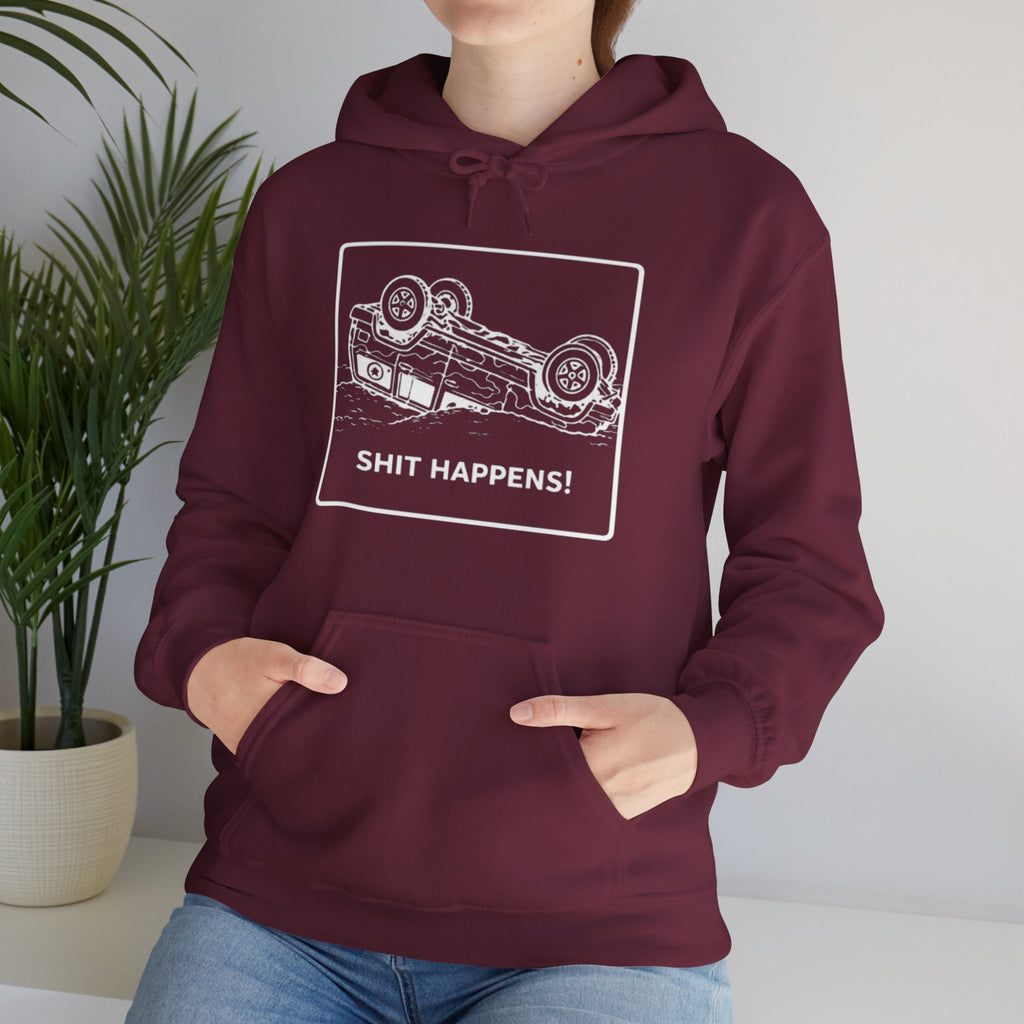 Shit Happens Crashed Car Hoodie