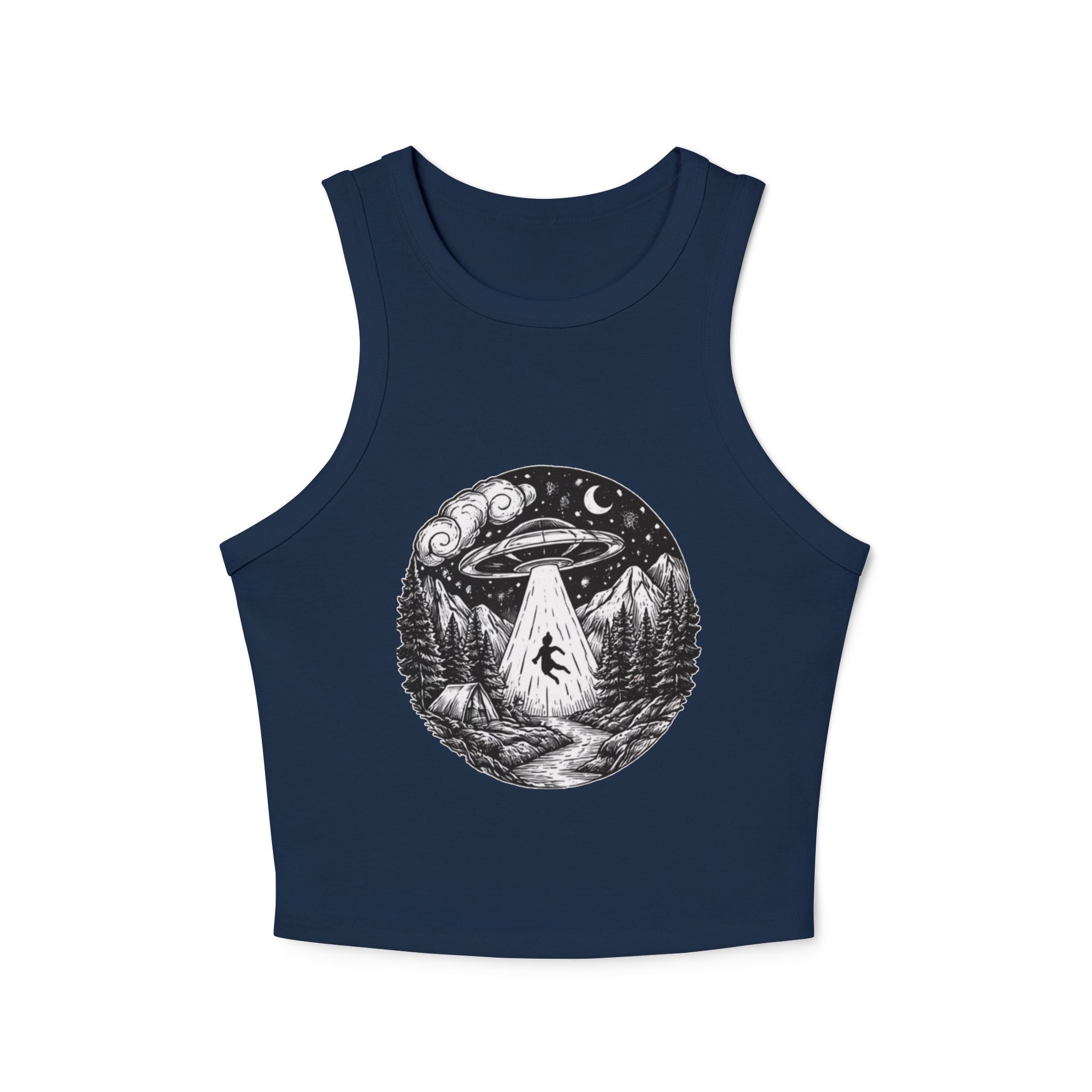 Alien Abduction UFO Racer Tank Top | Womens Micro Rib