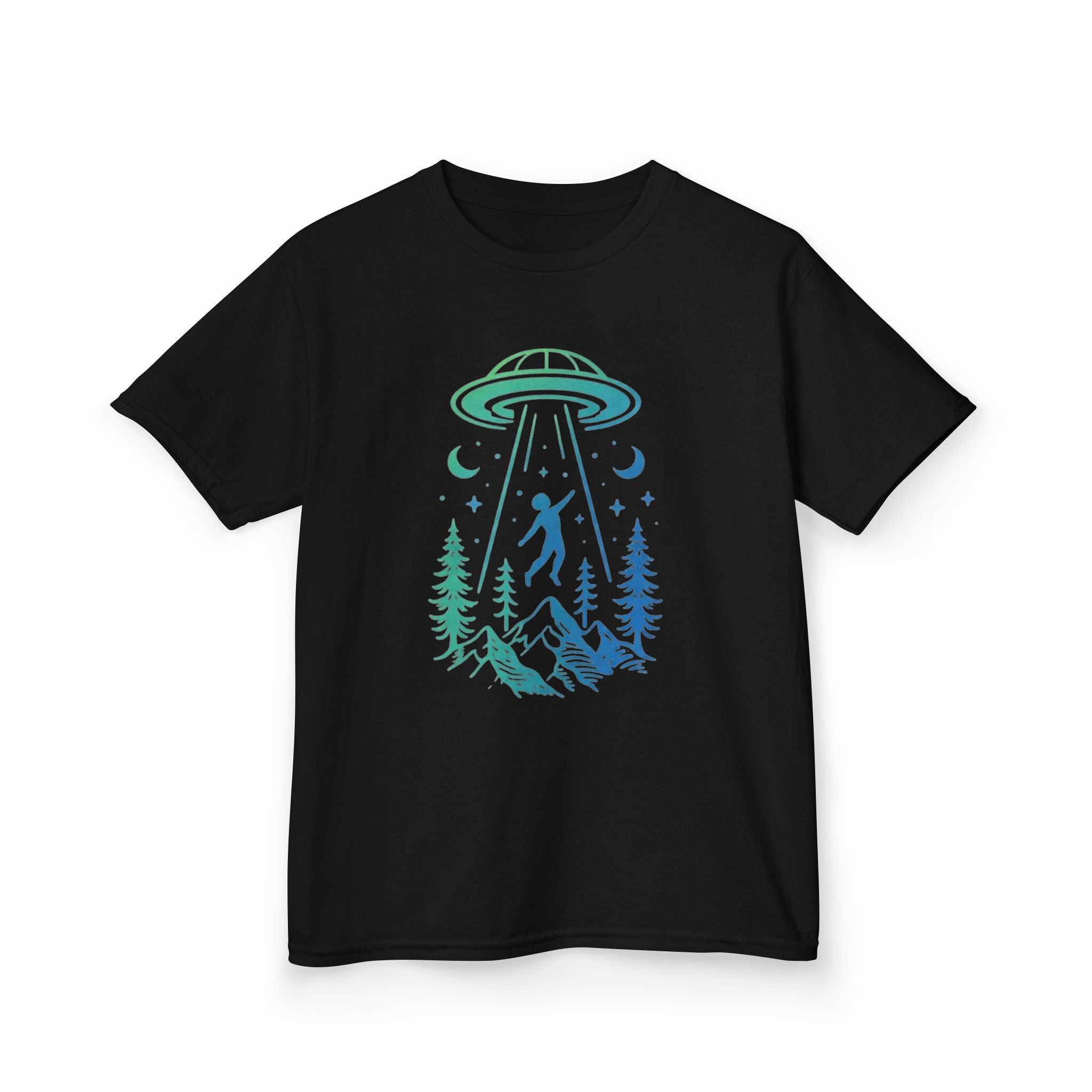 Kids UFO Abduction Tee | Space Adventure Mountain Shirt