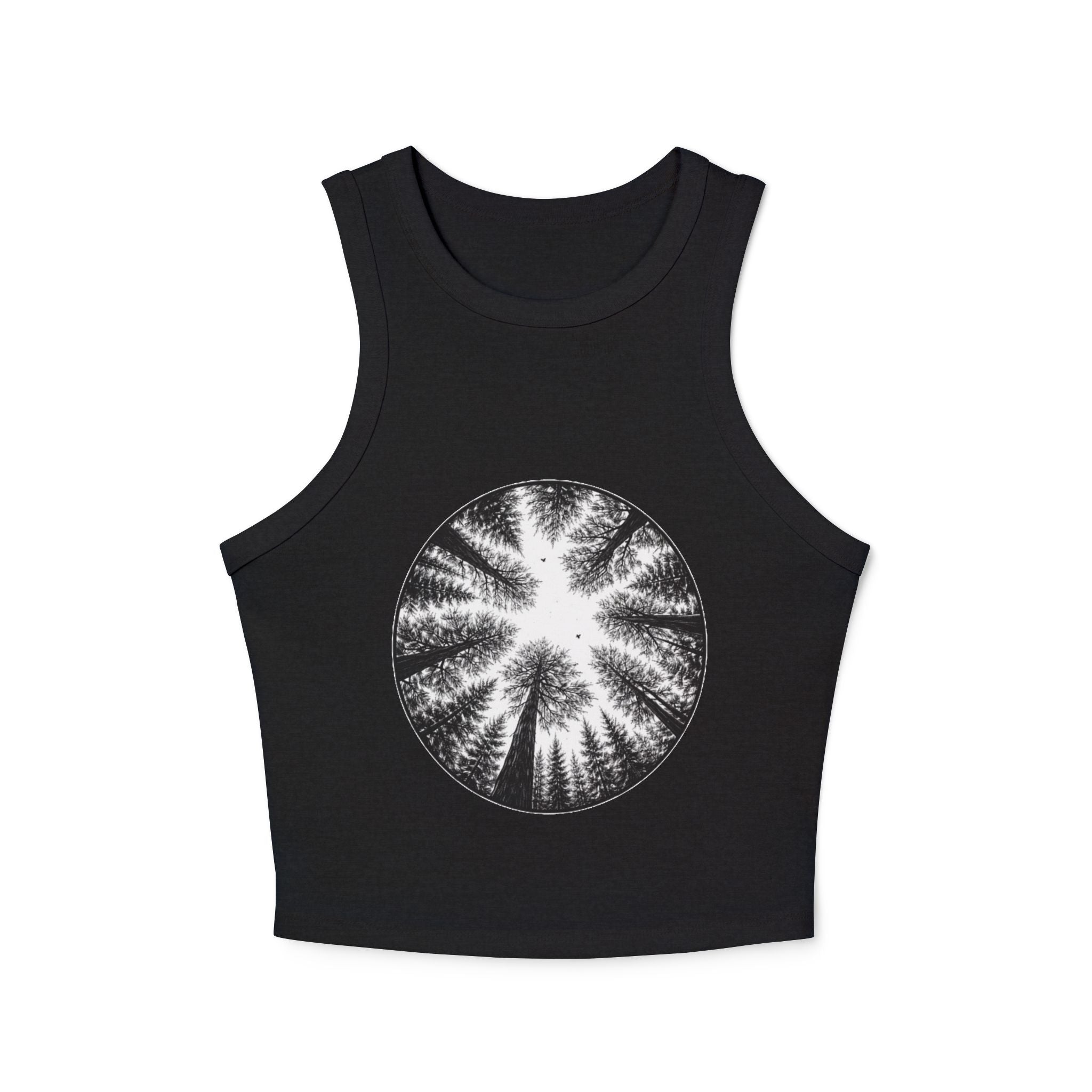 Racer Tank Top | Forest Canopy Circle Illustration
