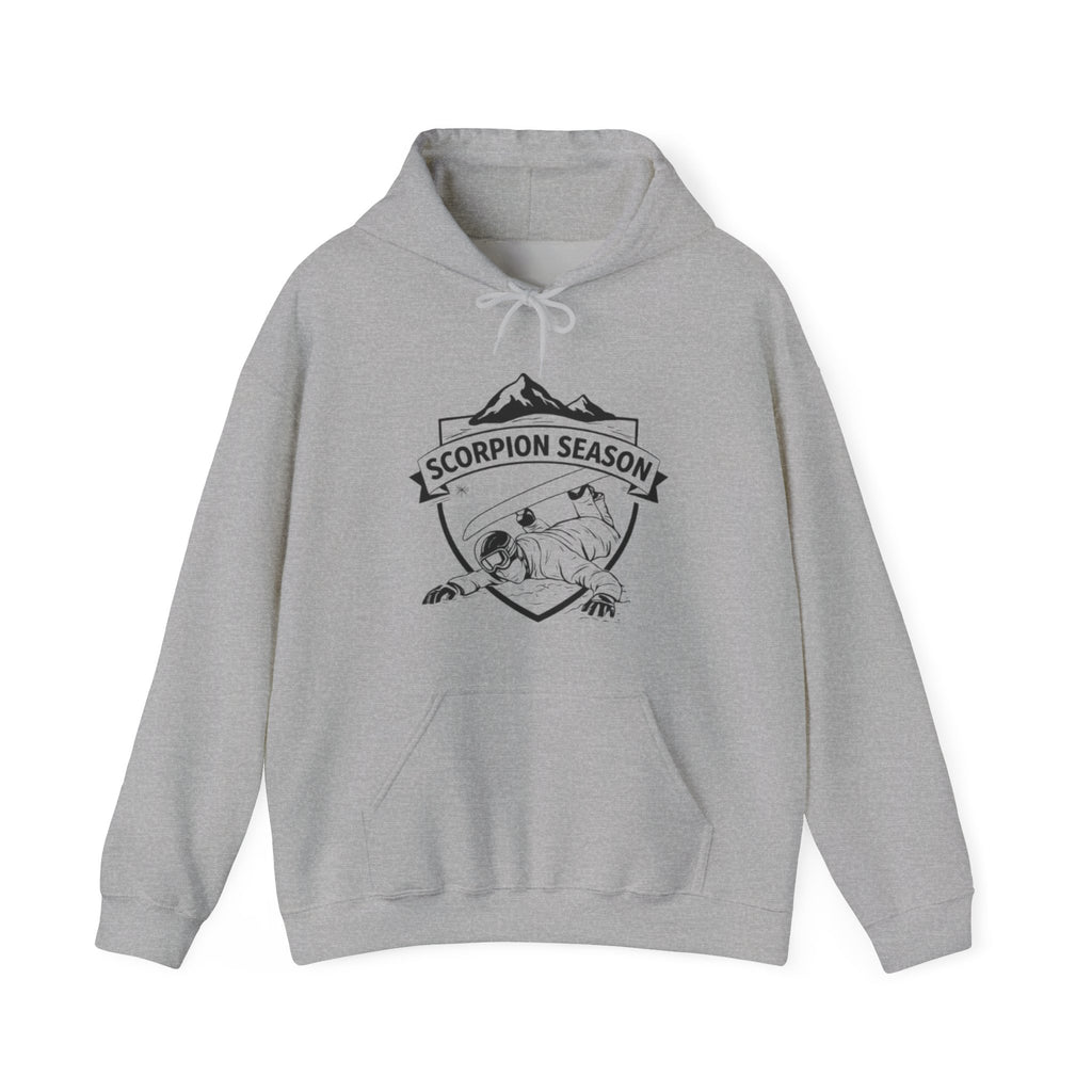 Scorpion Season Snowboarding Hoodie | Mountains Wipe Out Design