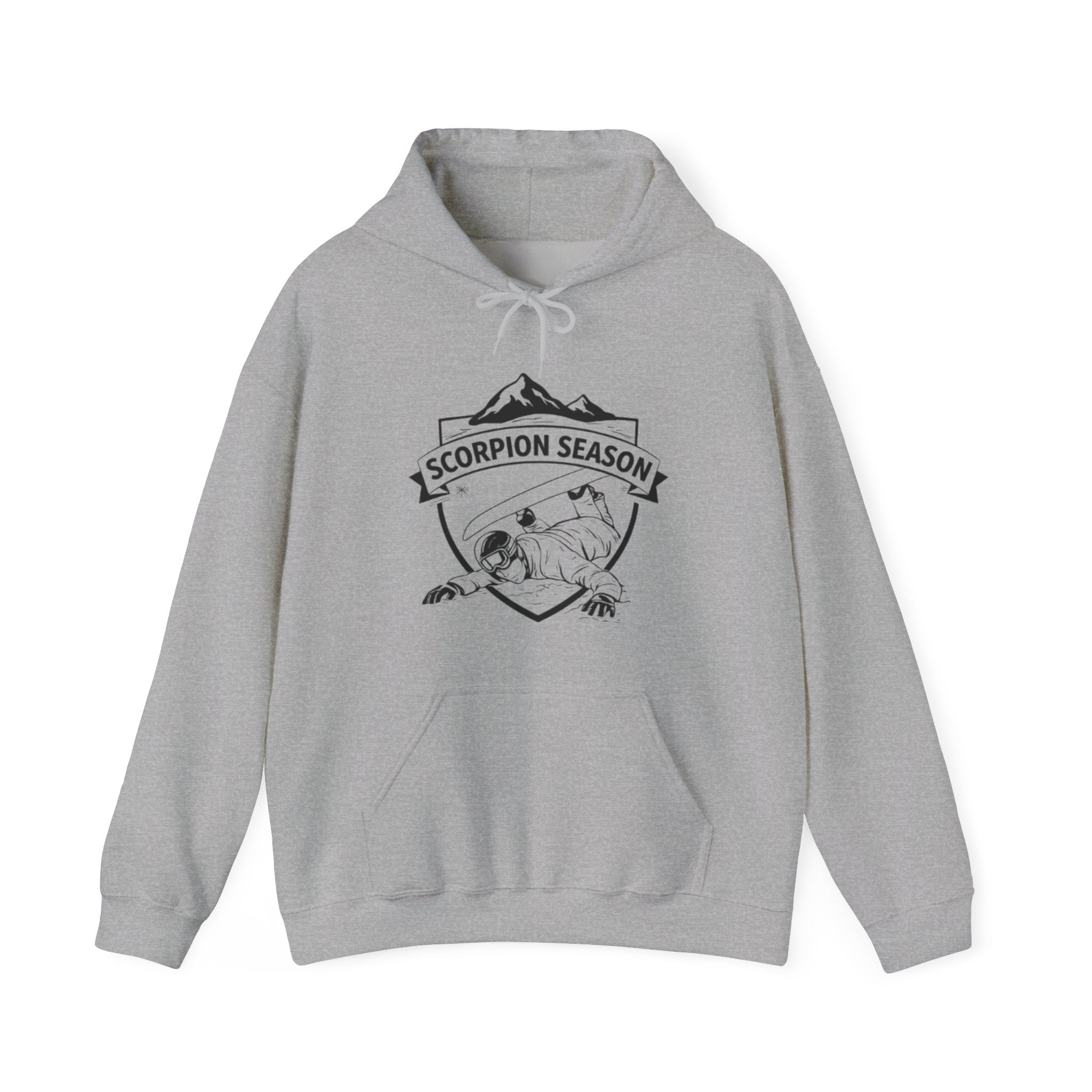 Scorpion Season Snowboarding Hoodie | Mountains Wipe Out Design