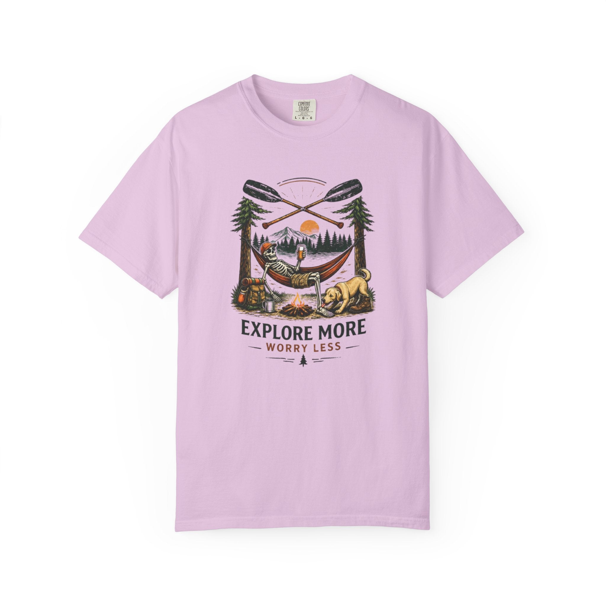 Explore More Worry Less T-Shirt | Outdoor Camping Adventure Graphic Tee