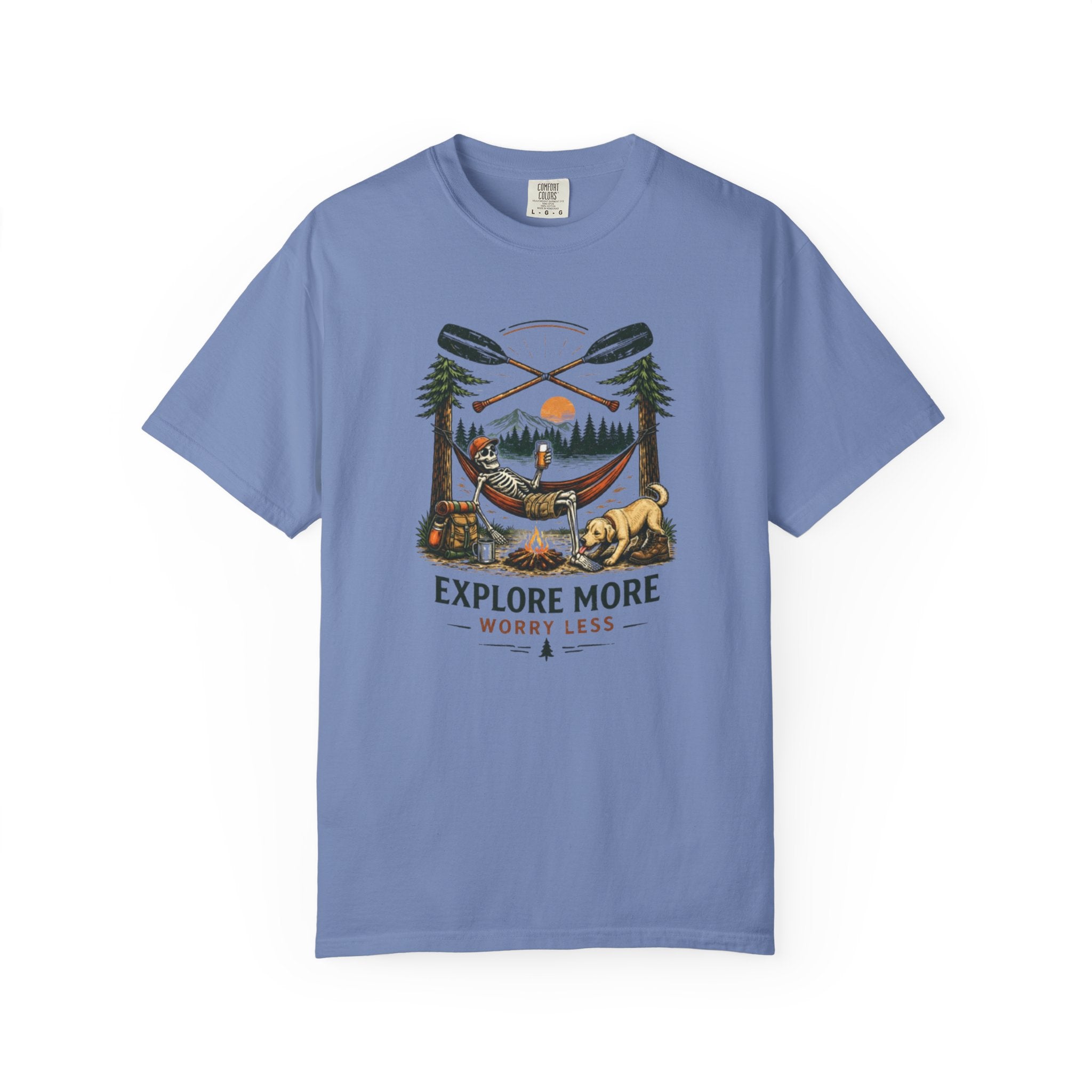 Explore More Worry Less T-Shirt | Outdoor Camping Adventure Graphic Tee