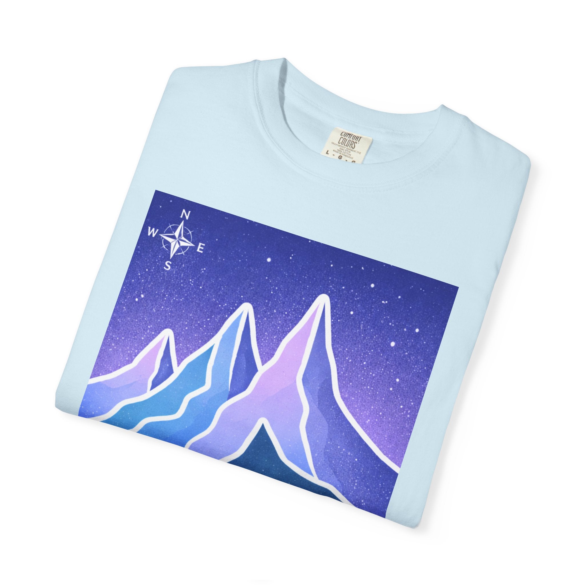Mountain Night T-Shirt | Neon Retro Mountain Landscape Tee