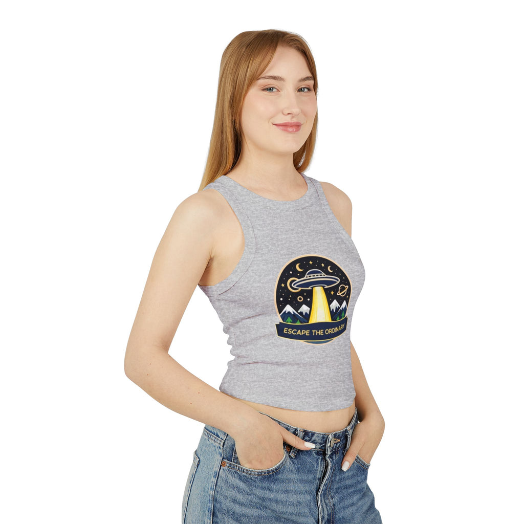 Escape the Ordinary UFO Tank Top | Womens Micro Rib Racer Tank
