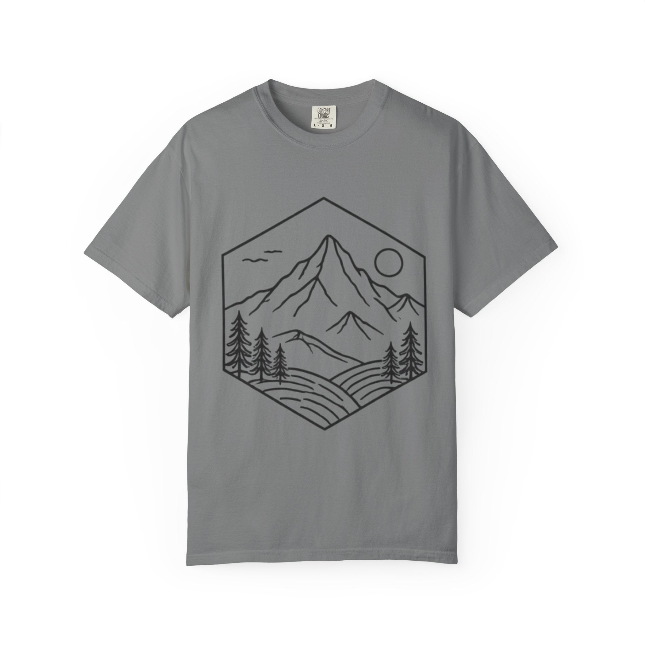 Mountain Landscape T-Shirt | Minimal Line Art Outdoors Tee
