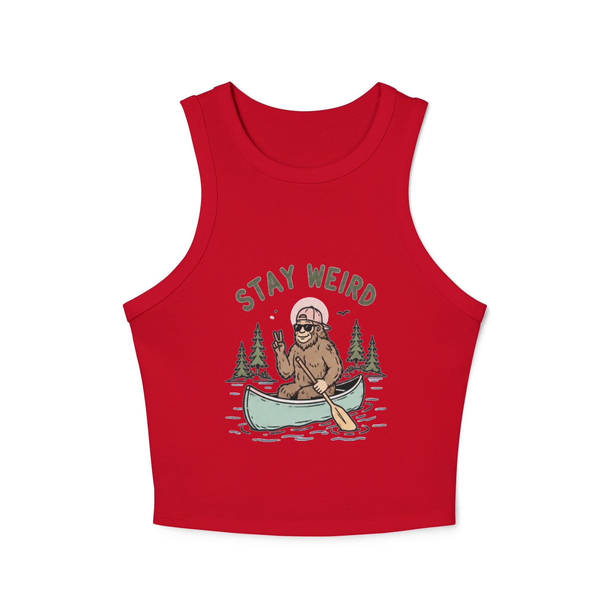 Stay Weird Canoe Crop Tank | Womens Adventure Graphic Tank Top