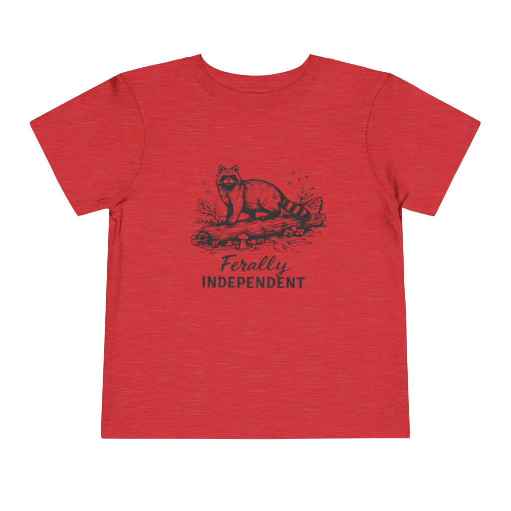 Toddler Tee | "Ferally Independent" Raccoon Graphic Kids Shirt