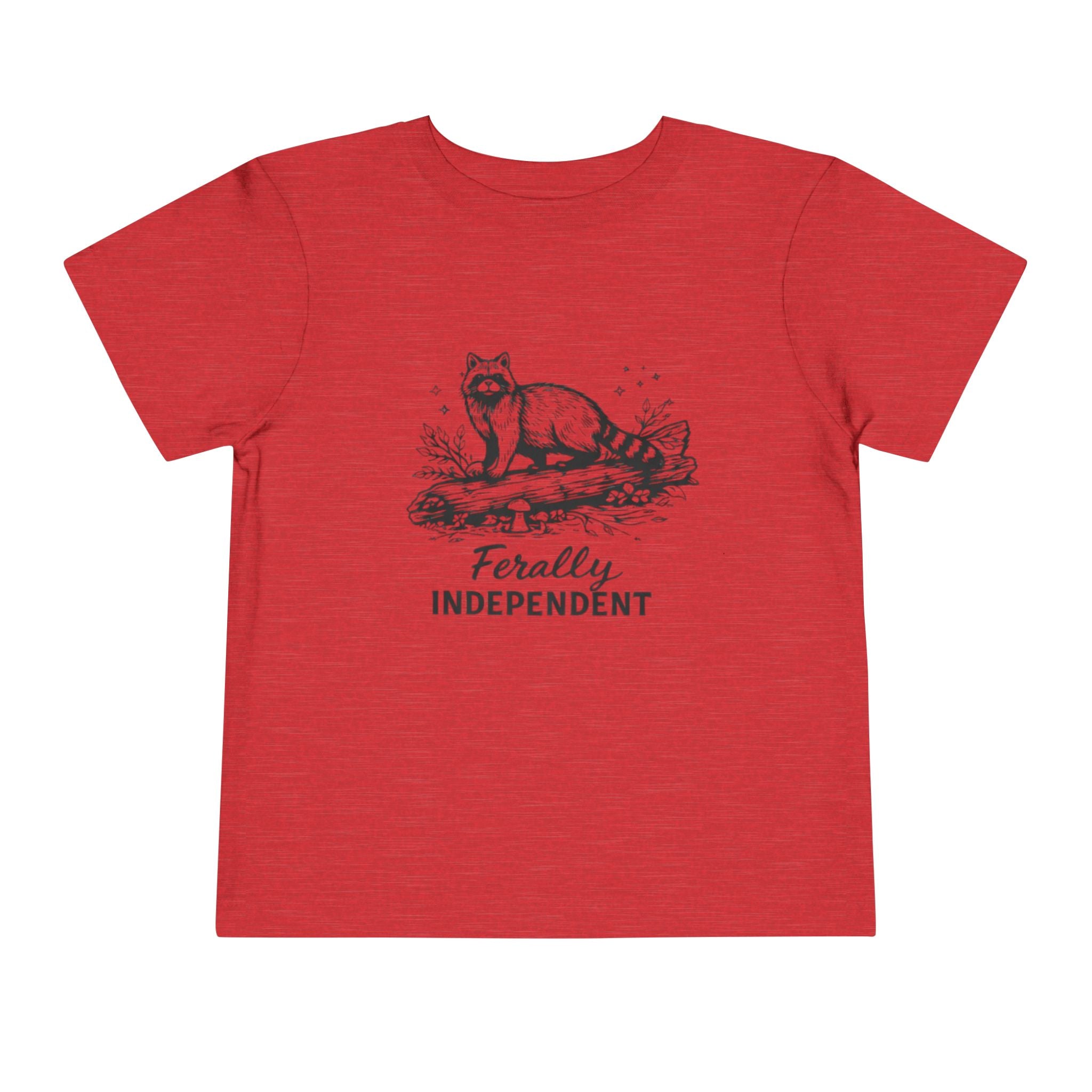 Toddler Tee | "Ferally Independent" Raccoon Graphic Kids Shirt