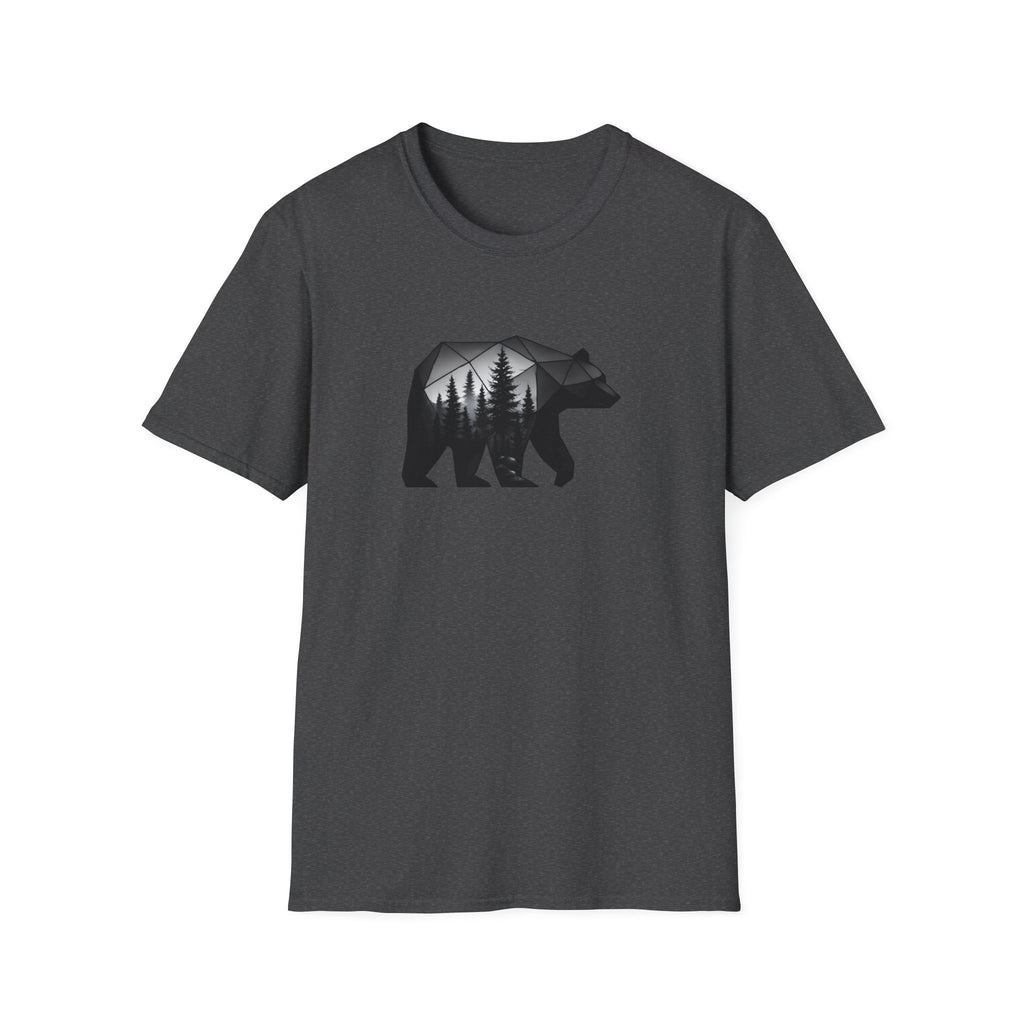Geometric Bear Forest T-Shirt | Modern Nature Graphic Tee
