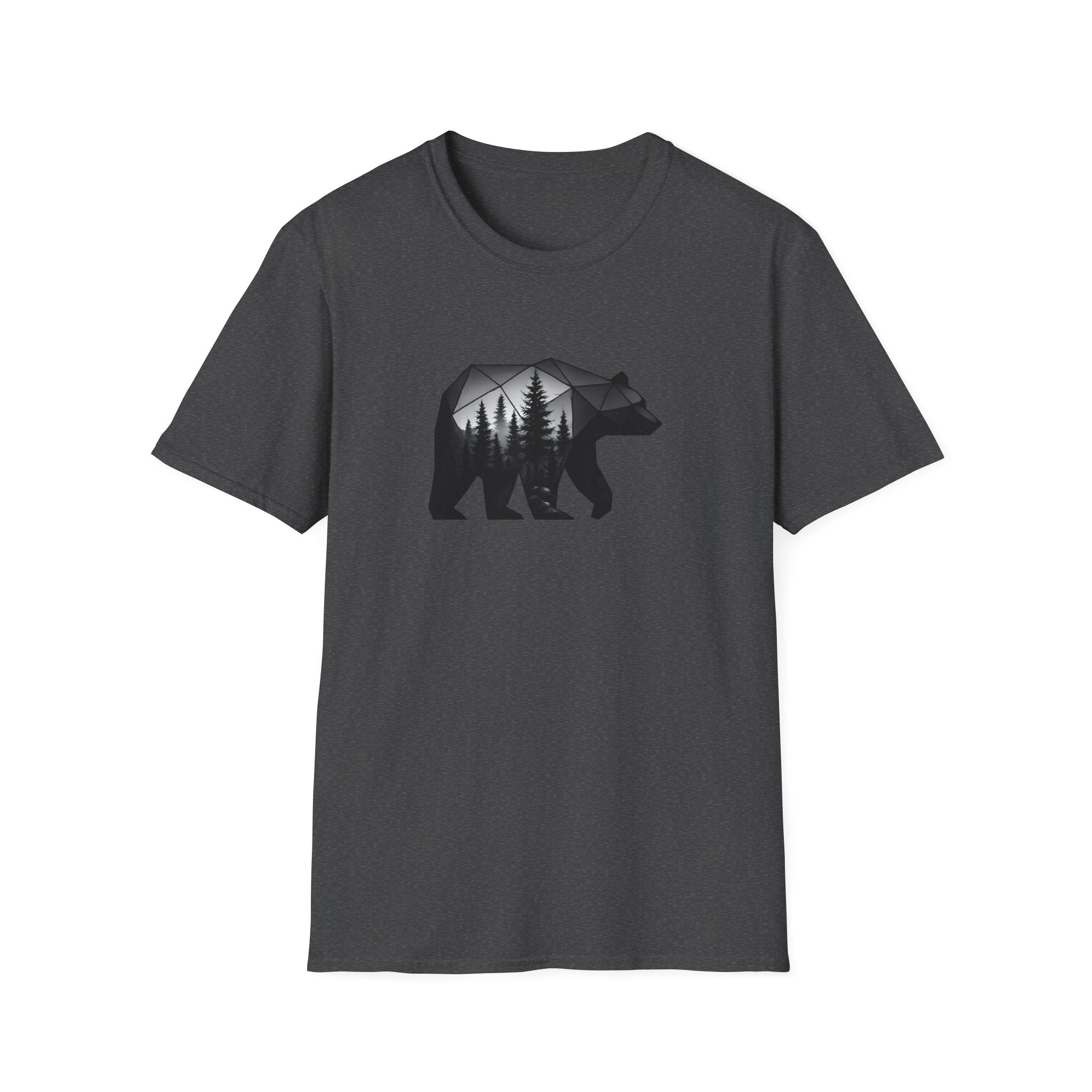 Geometric Bear Forest T-Shirt | Modern Nature Graphic Tee