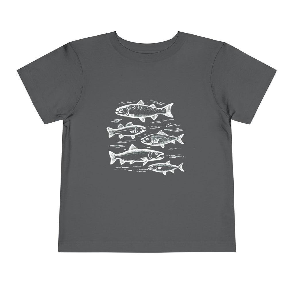 Toddler Tee | Vintage Fish Sketches Kids Short Sleeve Shirt