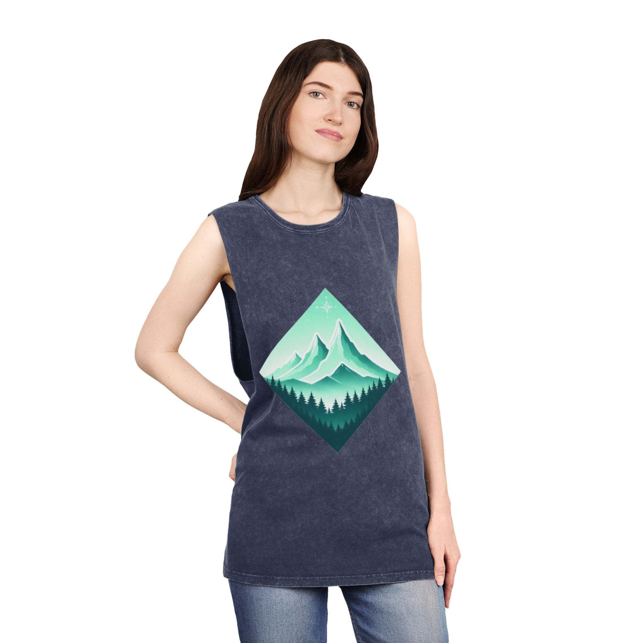 Mountain Forest Tank Top | Vintage Stonewash Graphic