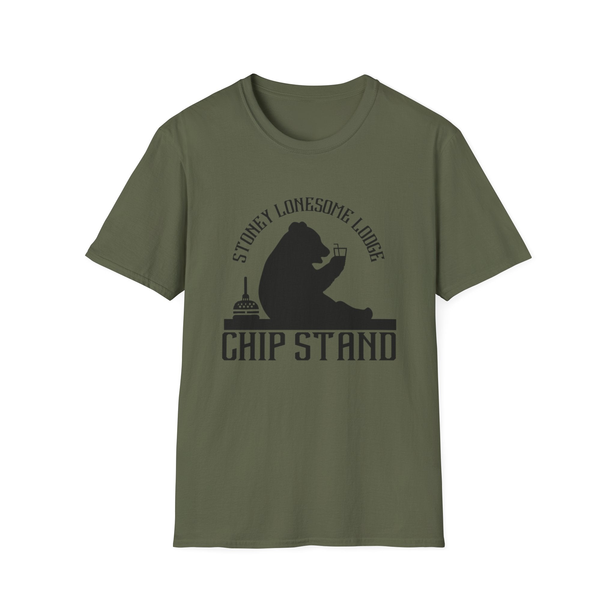Chip Stand T-Shirt | Stoney Lonesome Lodge Bear Graphic Tee