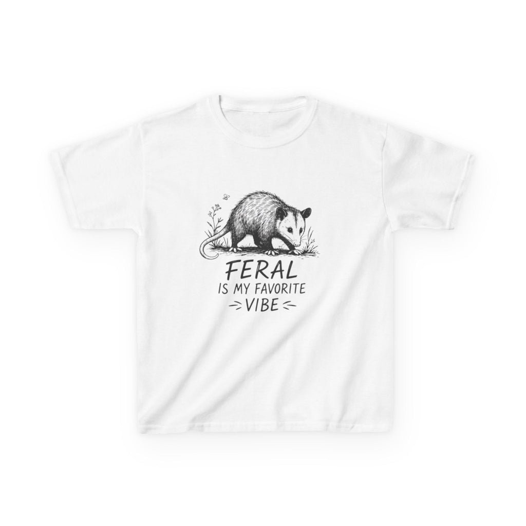 Kids Tee | Feral Is My Favorite Vibe Opossum Graphic Shirt