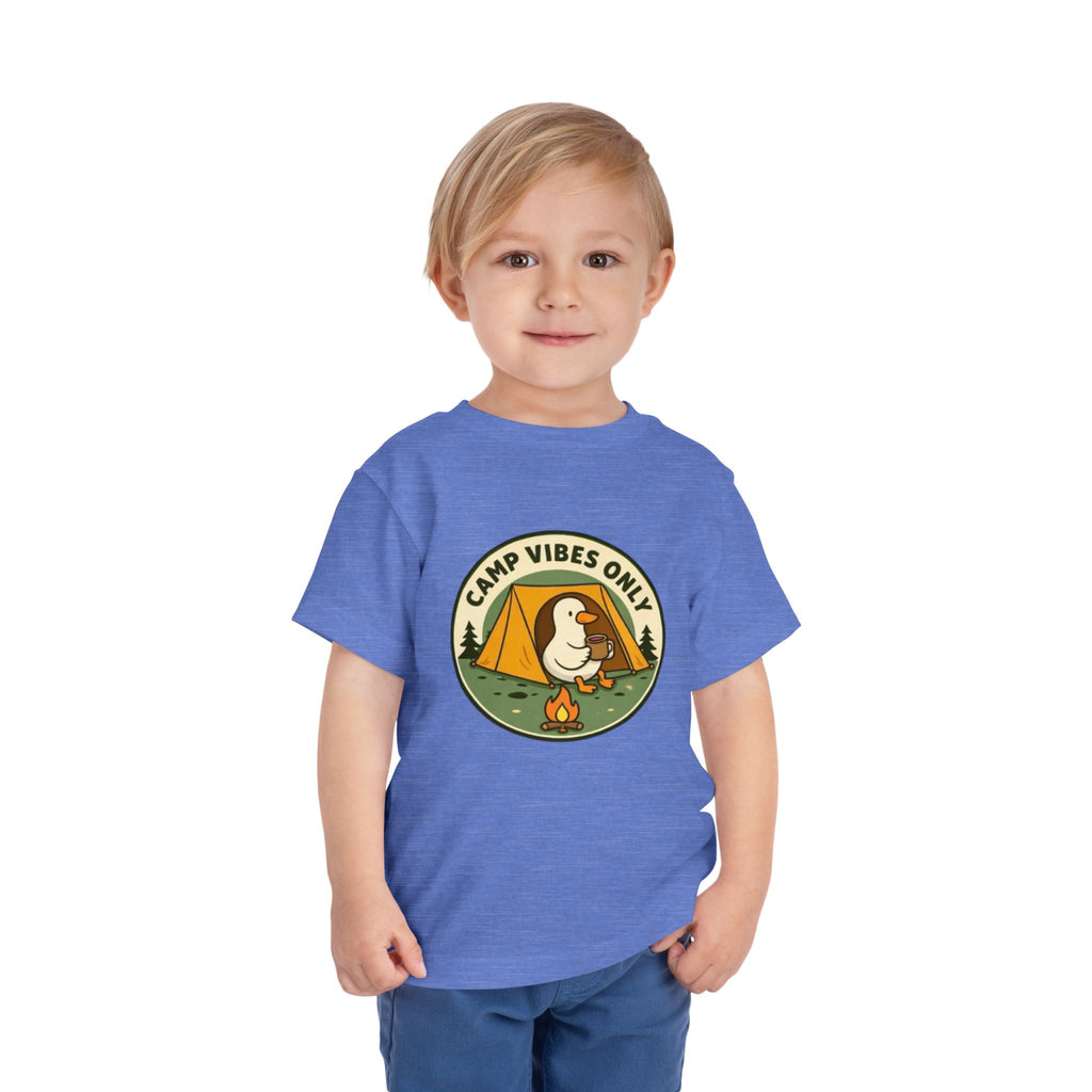 Camp Vibes Only Toddler Tee | Cute Camping Duck Graphic Shirt