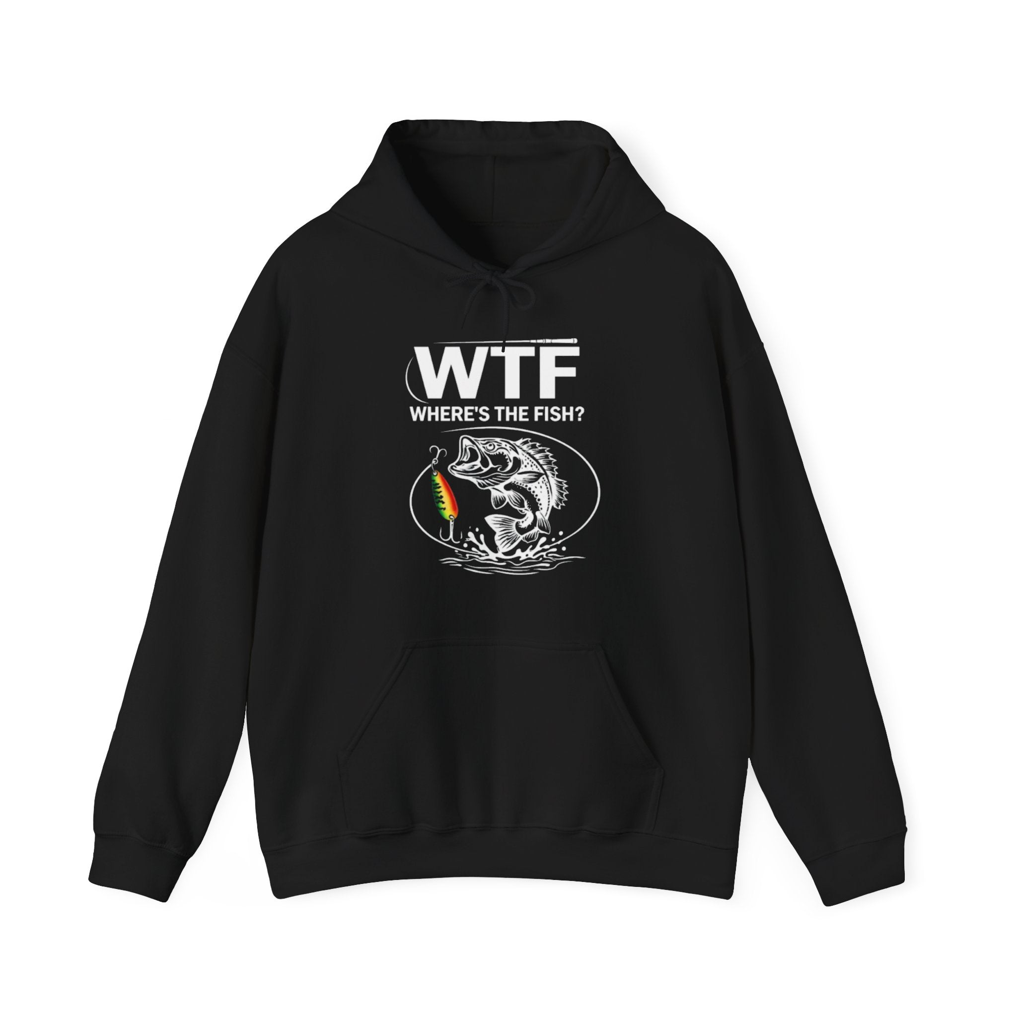 Fishing Hoodie | "WTF Where's The Fish?" Funny Angler Sweatshirt