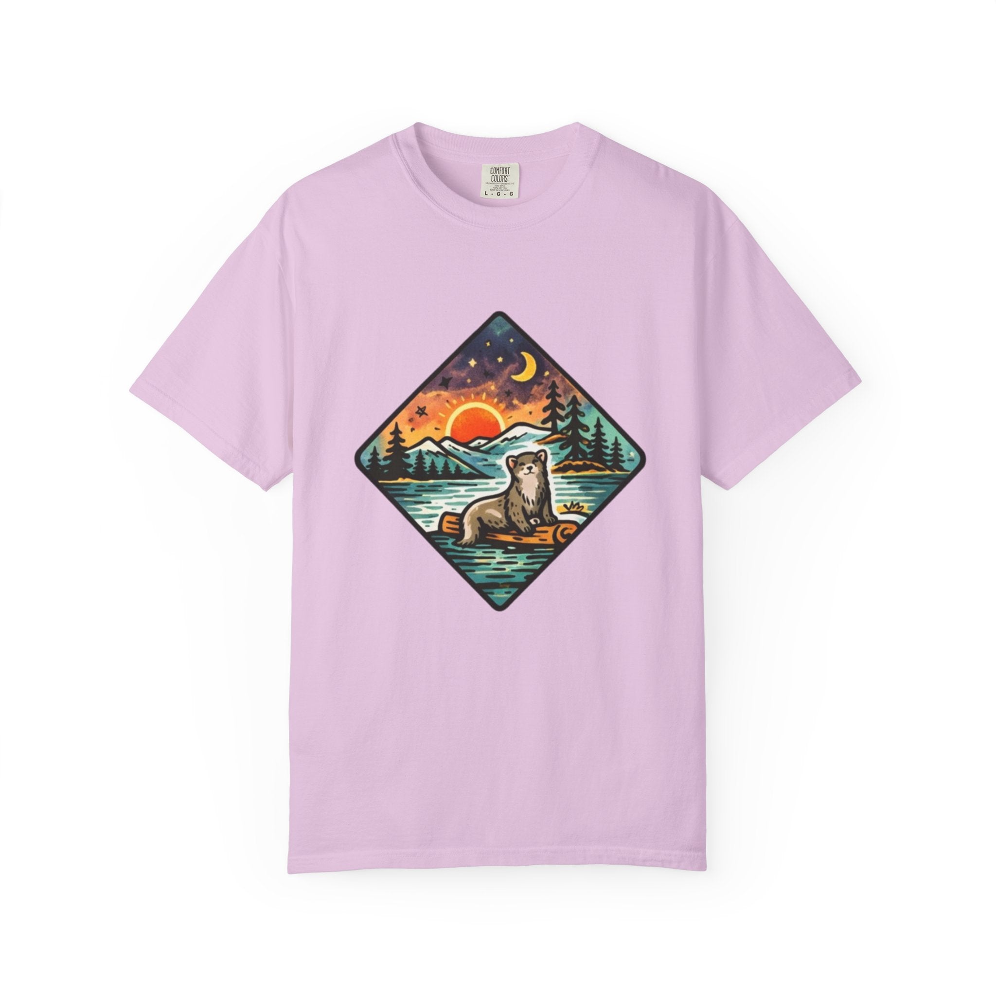 Retro Otter Lake Mountainscape T-Shirt