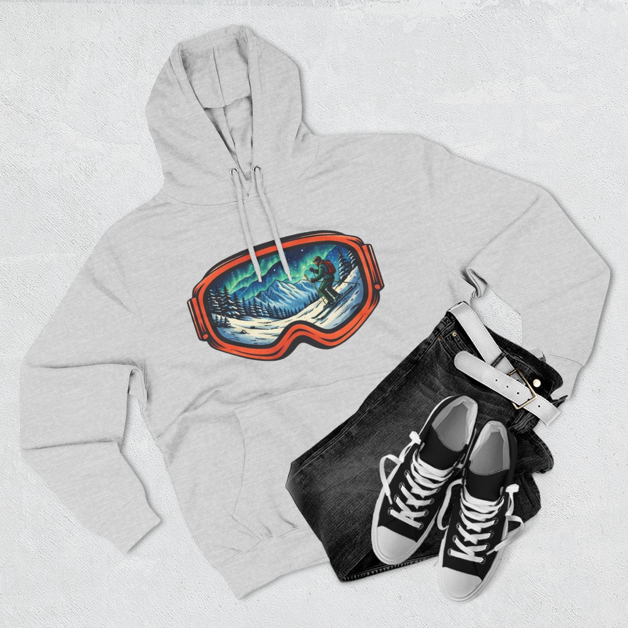 Ski Snowboard Goggles Graphic Hoodie — Mountain Rider Winter Pullover