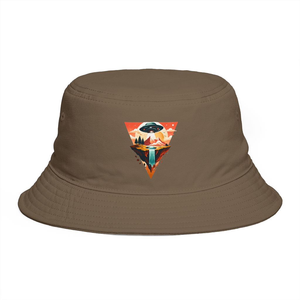 Retro Mountain Triangle Bucket Hat | Vintage Outdoors Adventure Sun Hat