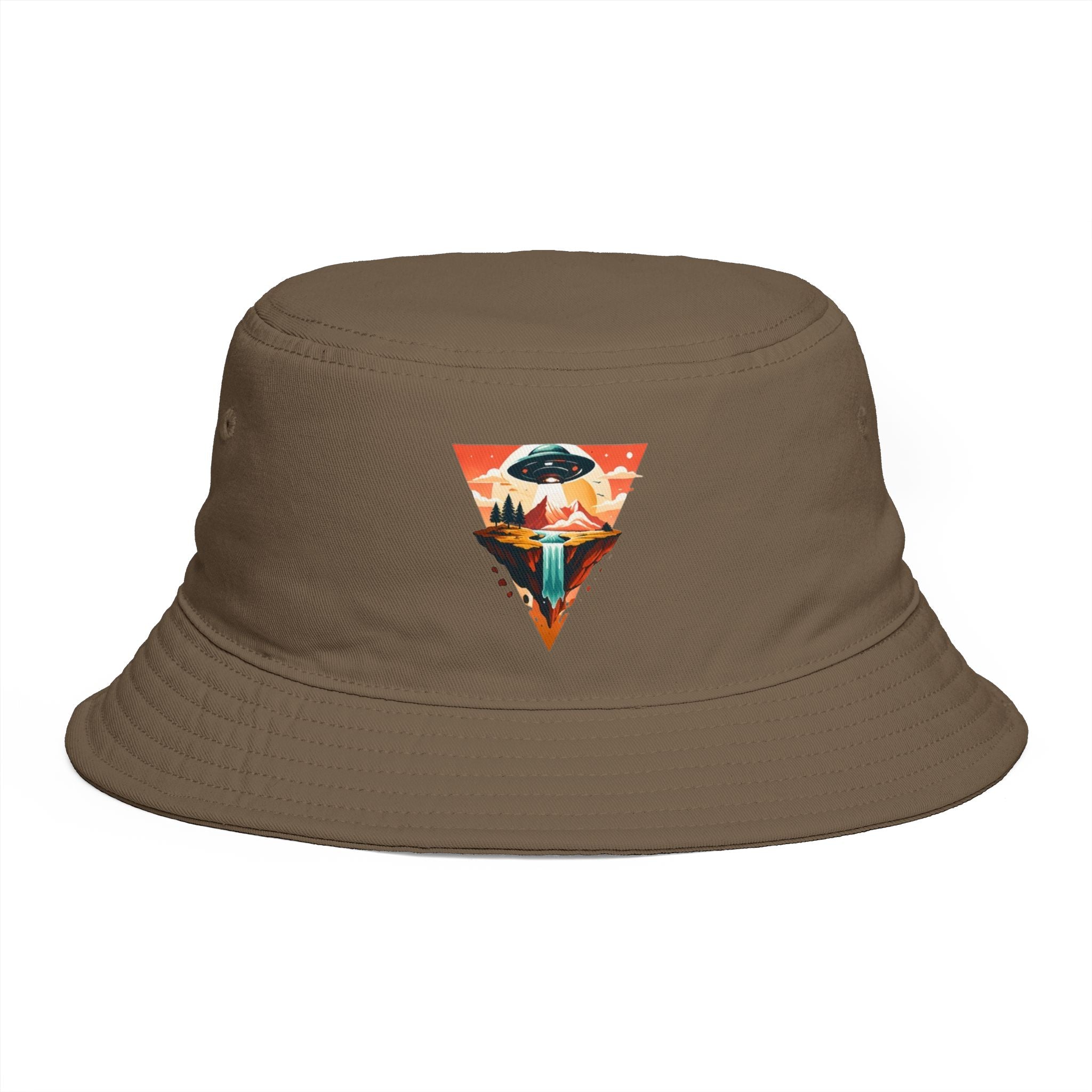 Retro Mountain Triangle Bucket Hat | Vintage Outdoors Adventure Sun Hat