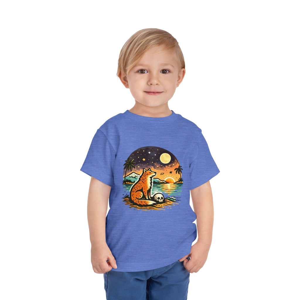 Toddler Tee | Fox Watching Sunset Beach Illustration