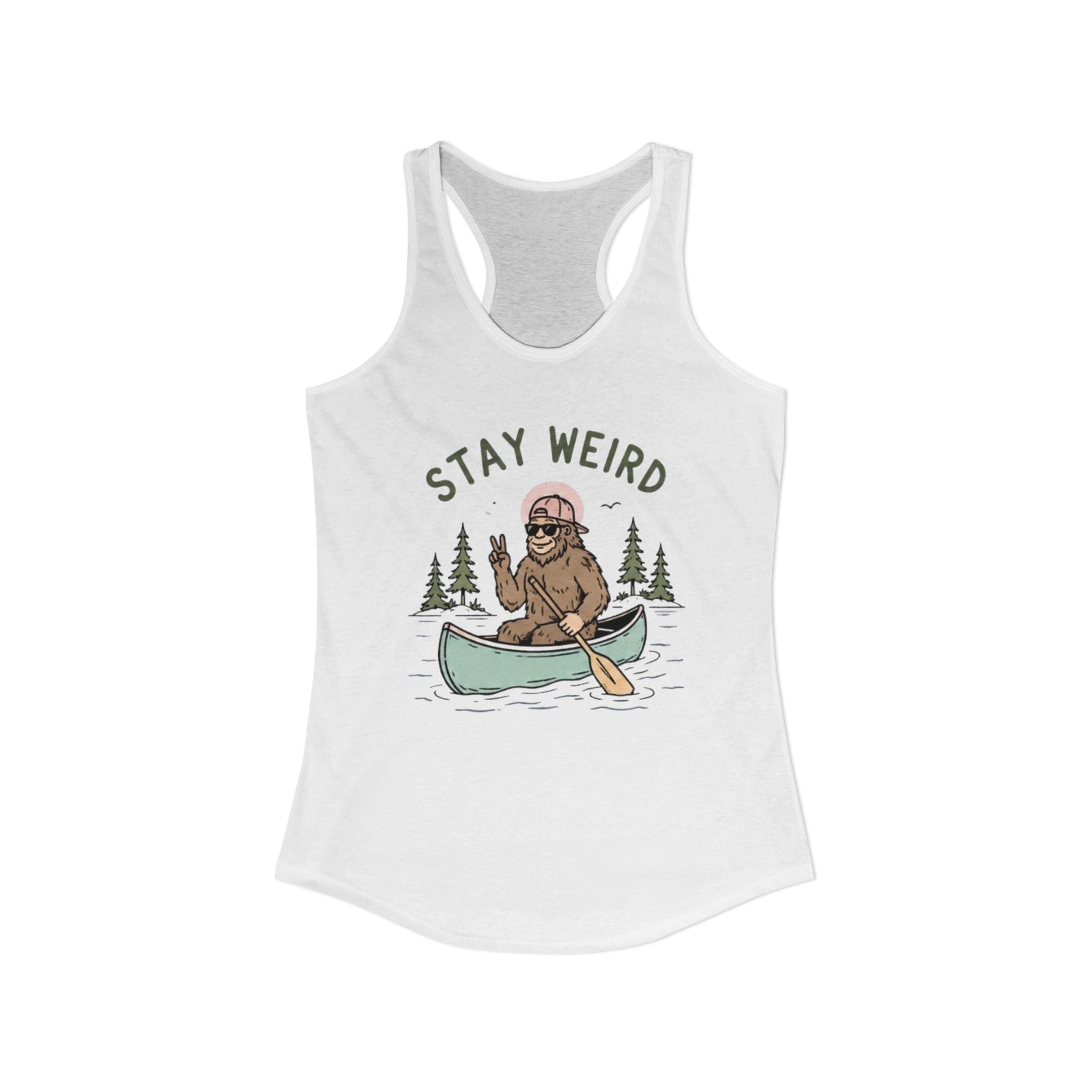 Bigfoot Canoeing Racerback Tank | Womens Sasquatch Paddle Tank Top