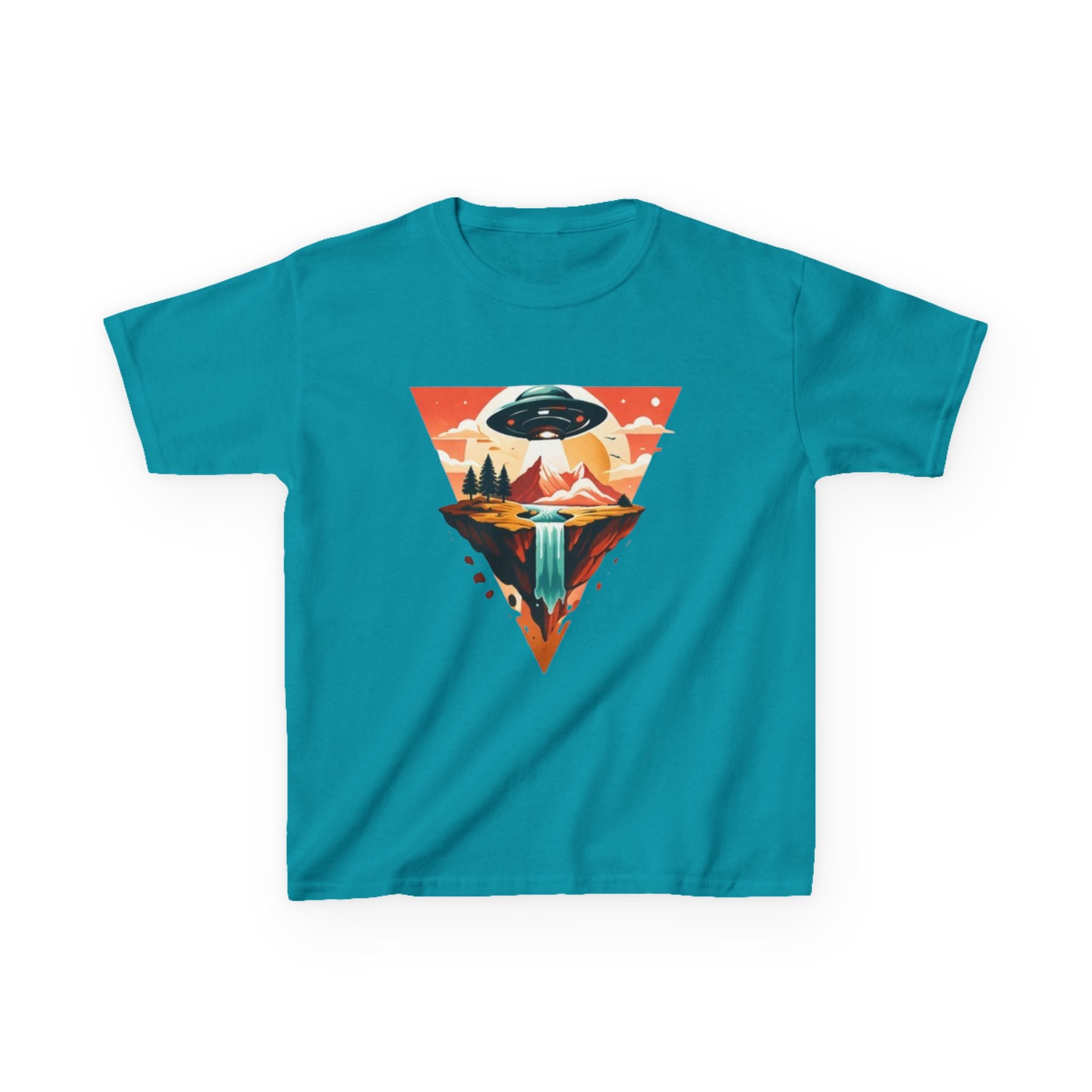 Kids Tee | UFO Mountain Waterfall Adventure Graphic