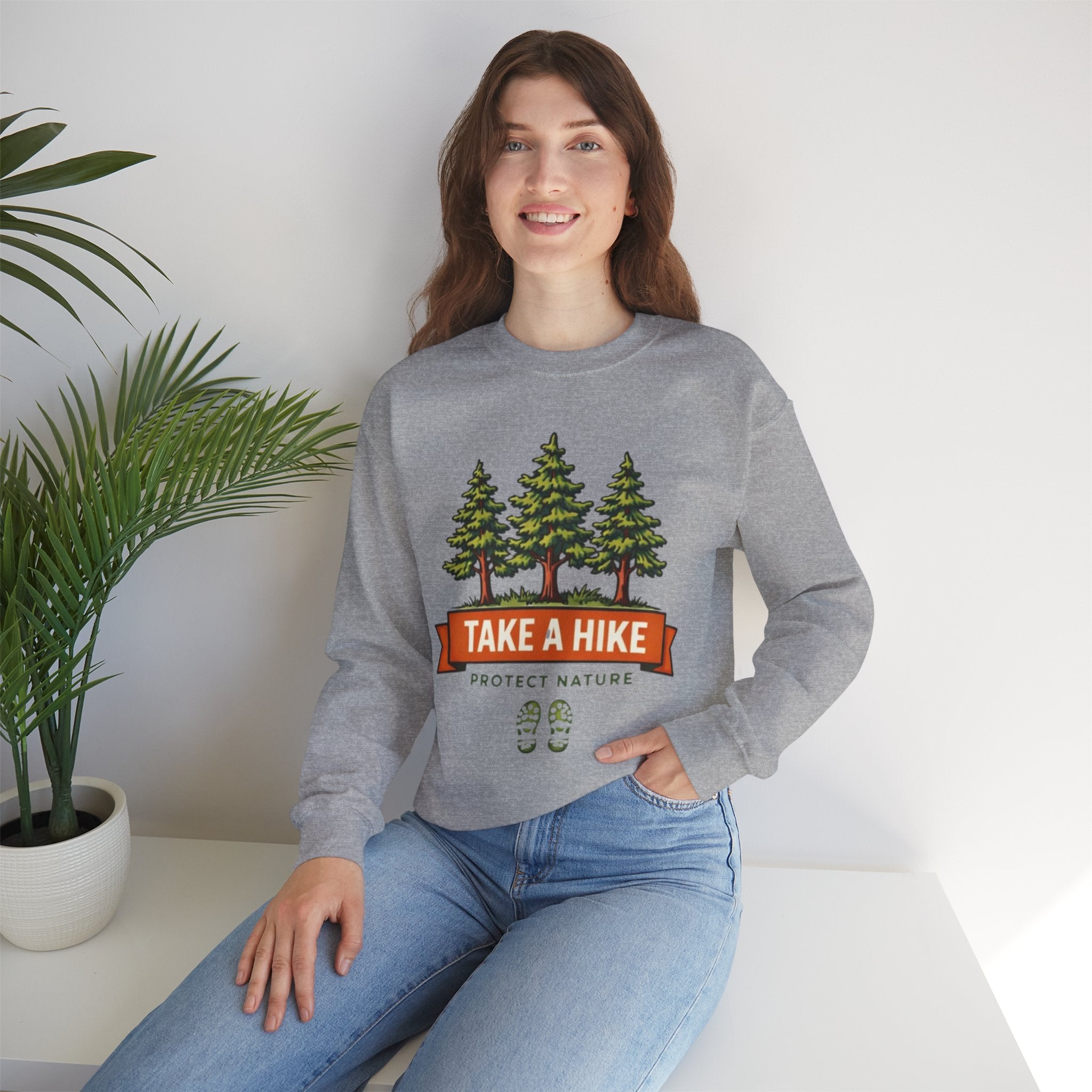 Take a Hike Sweatshirt | Protect Nature Crewneck for Hikers & Outdoor Lovers