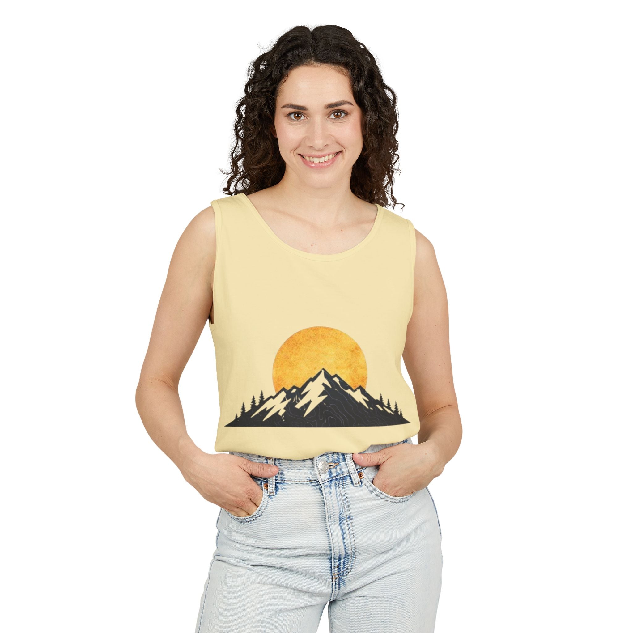Moon & Mountain Tank | Mountain Landscape Graphic Tank Top