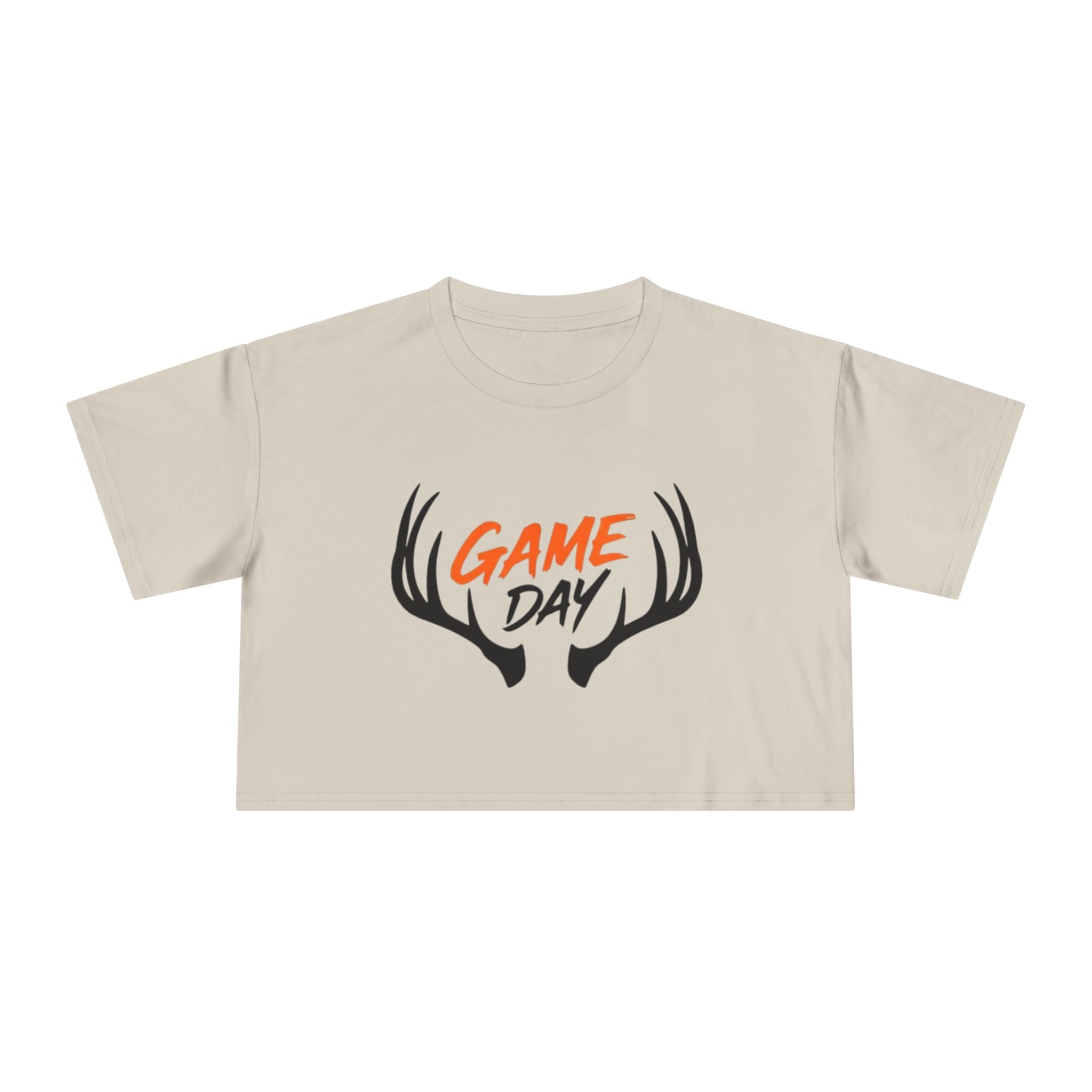 Game Day Crop Tee | Womens Hunting Antler Graphic Top