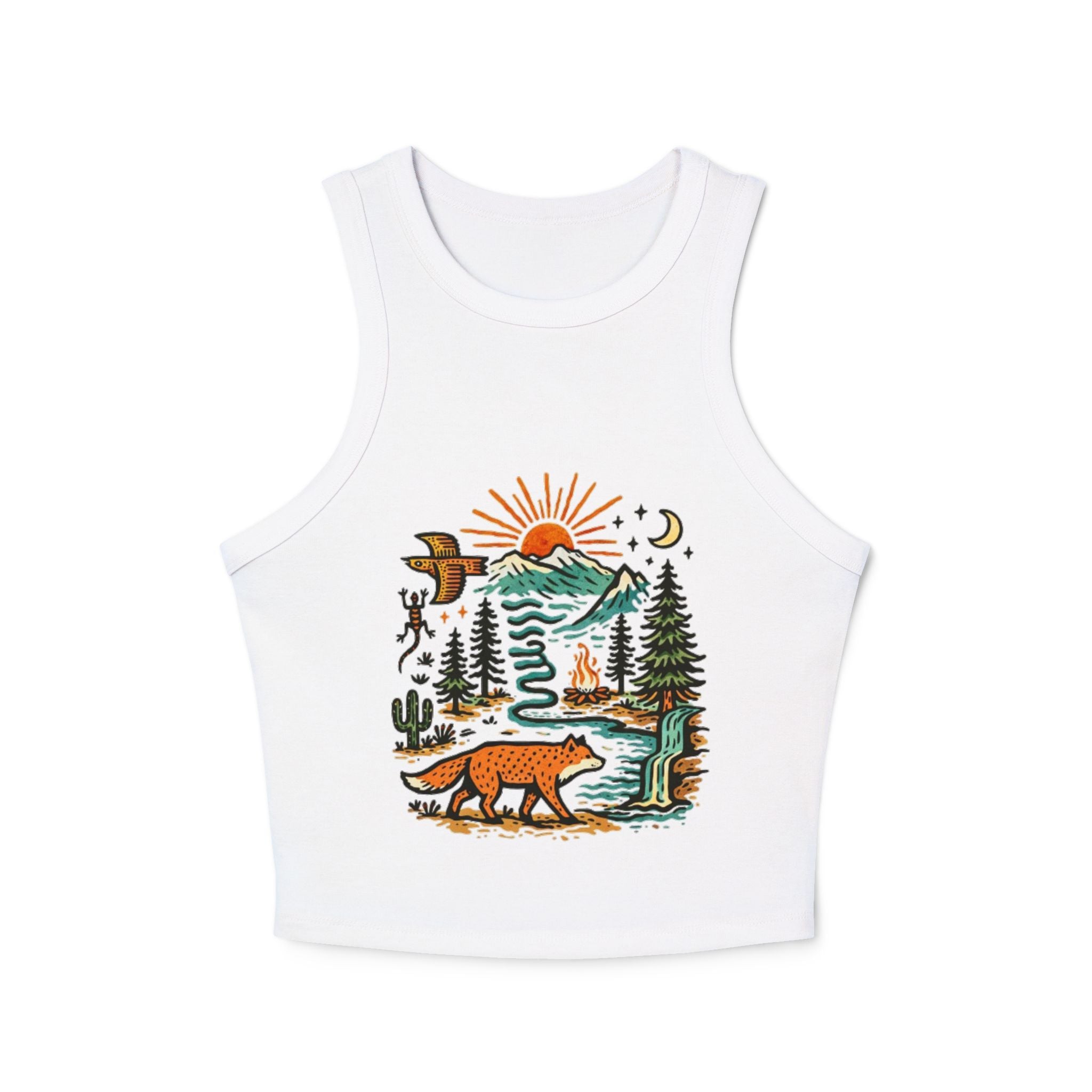 Nature Retro Racer Tank Top | Vintage Outdoors Lover Graphic