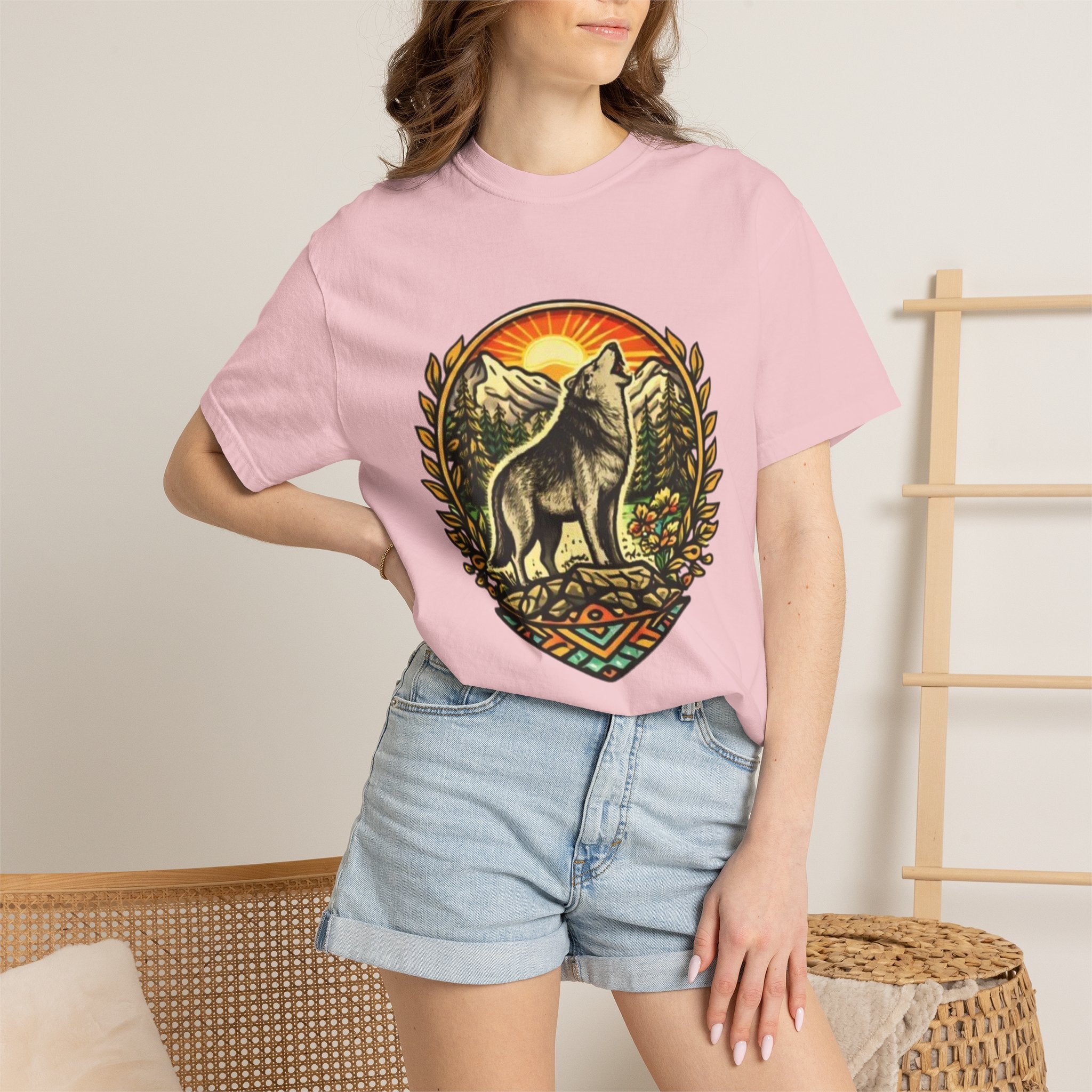 Wolf Howl Mountain T-Shirt | Vintage Nature Graphic Tee