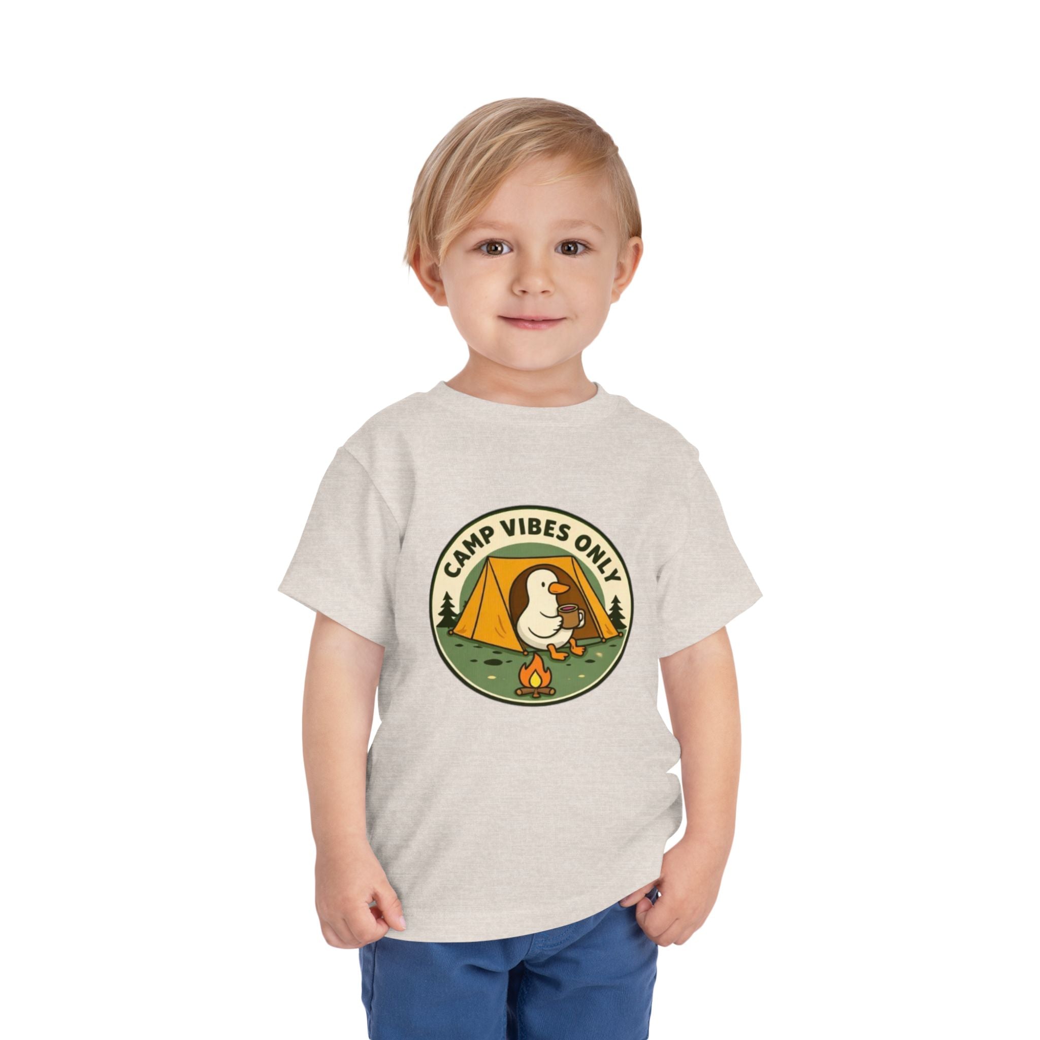 Camp Vibes Only Toddler Tee | Cute Camping Duck Graphic Shirt