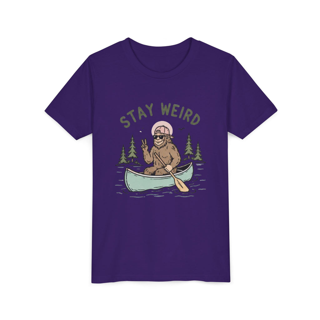 Youth T-Shirt | "Stay Weird" Canoe Bigfoot Graphic Tee