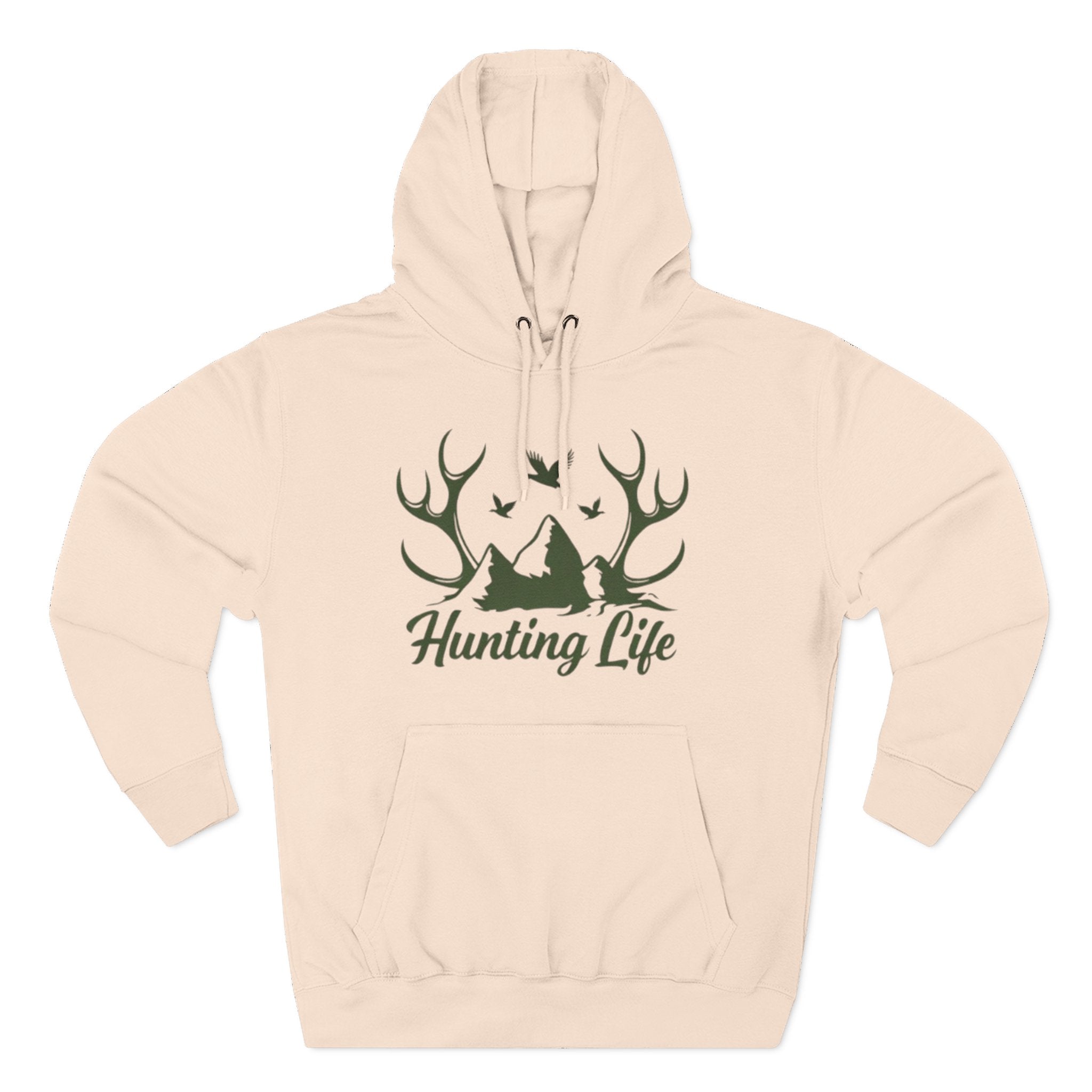 Hunting Life Hoodie | Antler Mountain & Birds Outdoor Hunting Hooded Sweatshirt